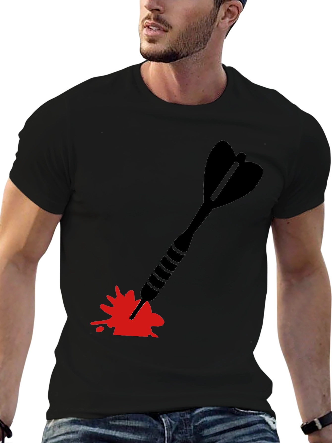 Black Dart in Blood T-Shirt - Unique Graphic Tee view 6