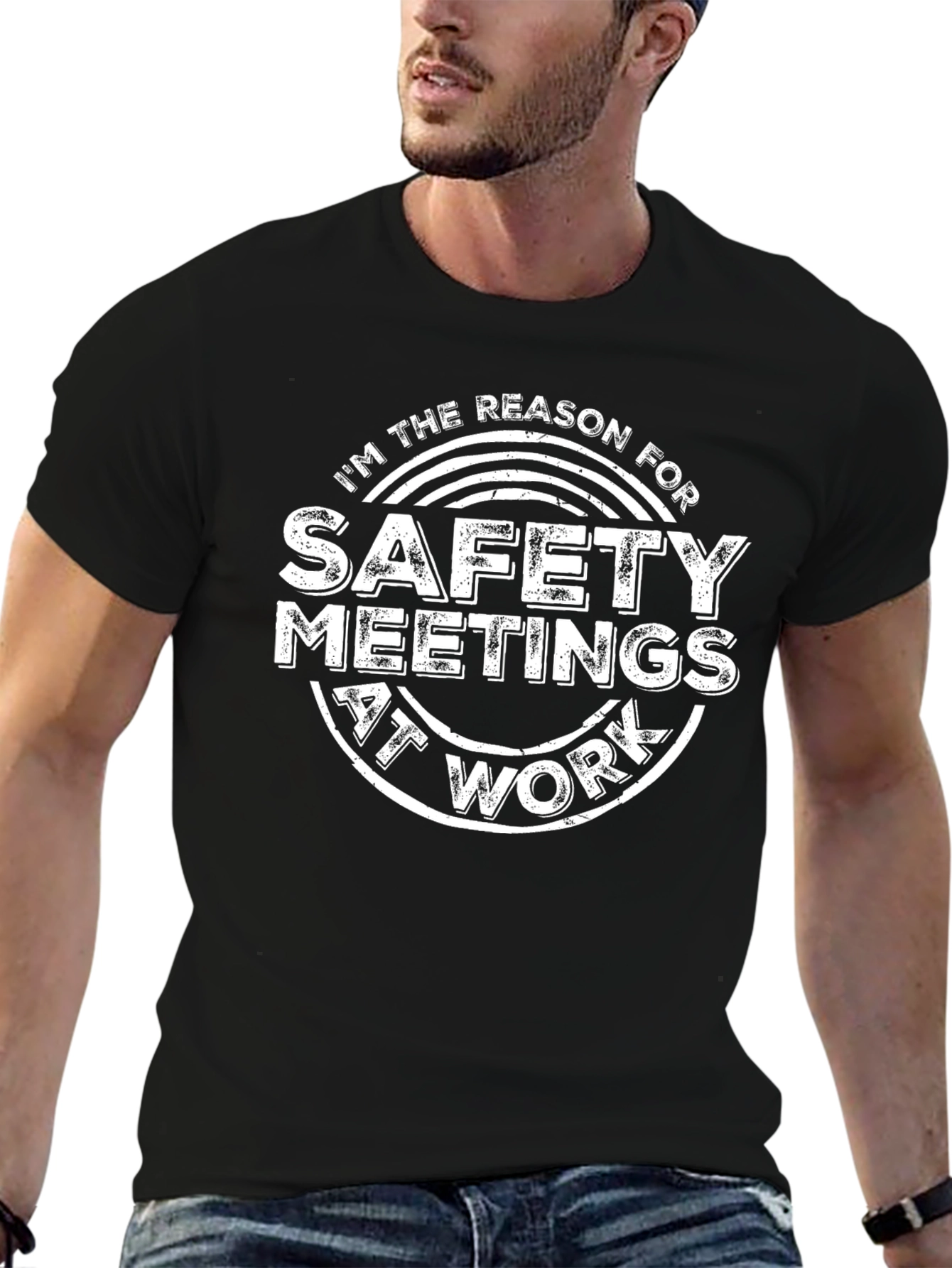 Black Safety Meetings T-Shirt Funny Work Humor view 6