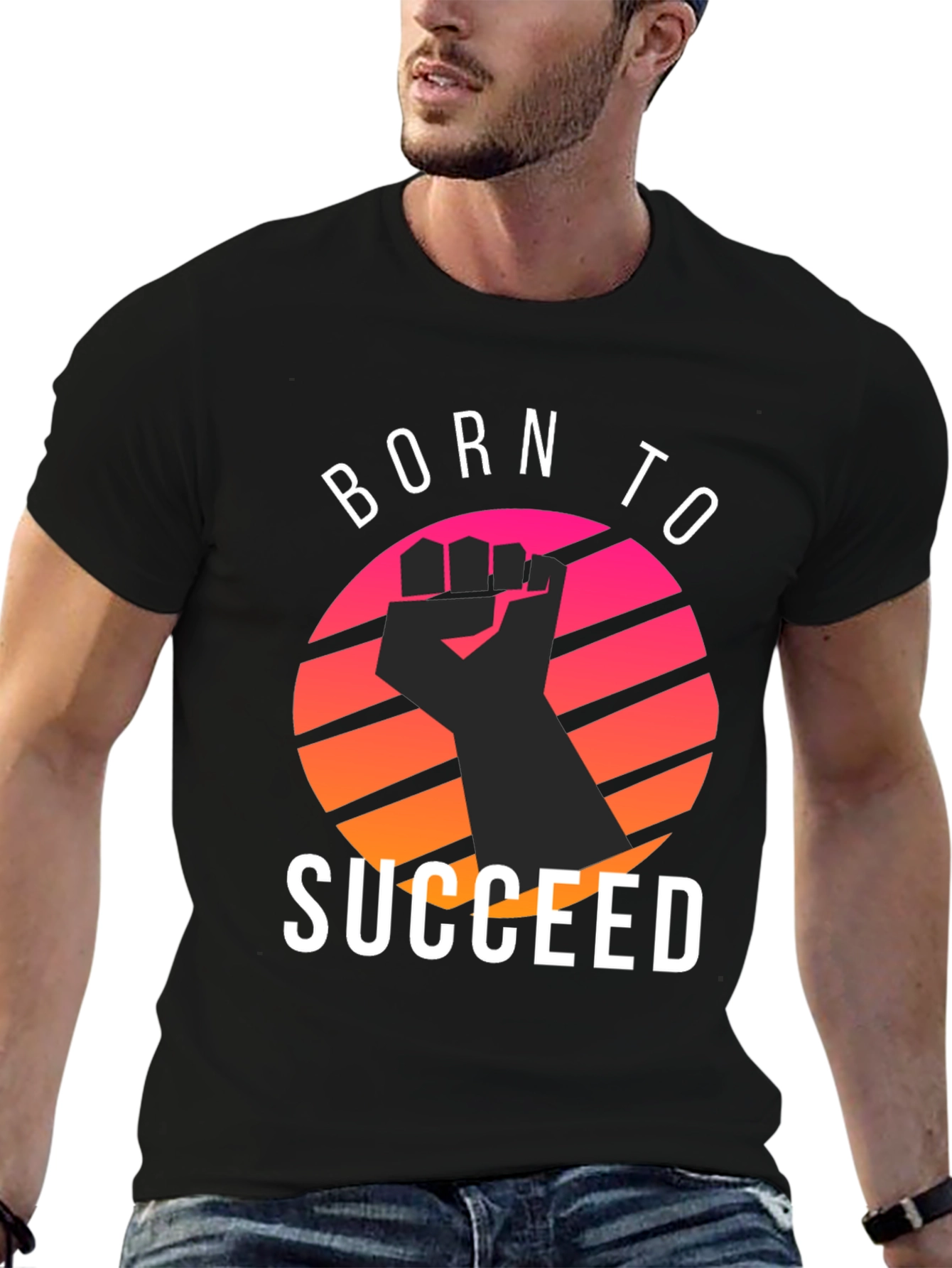 Black Born to Succeed T-Shirt - Graphic Tee view 6