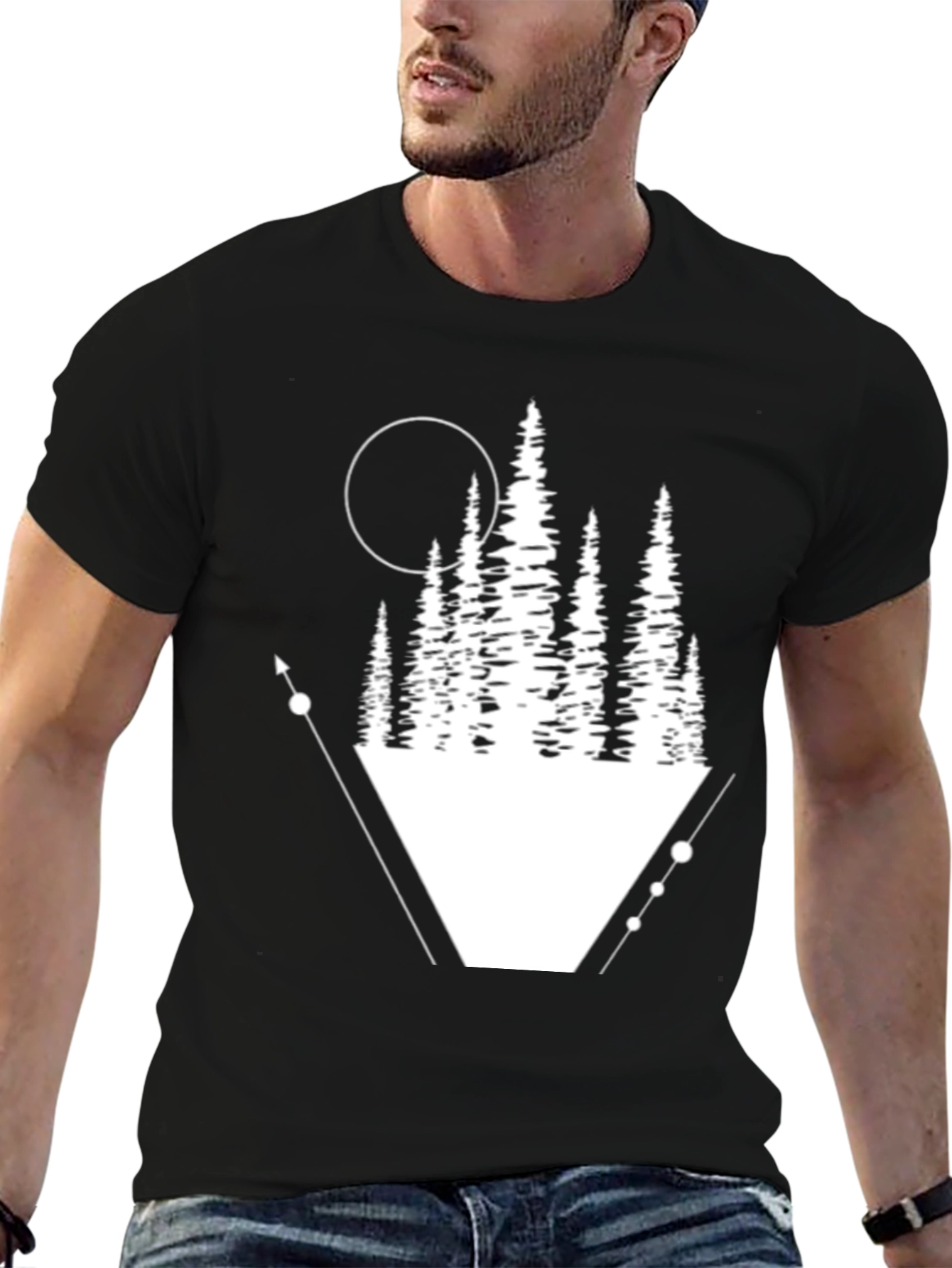 Geometric Forest Graphic Tee - Black T-Shirt - 6