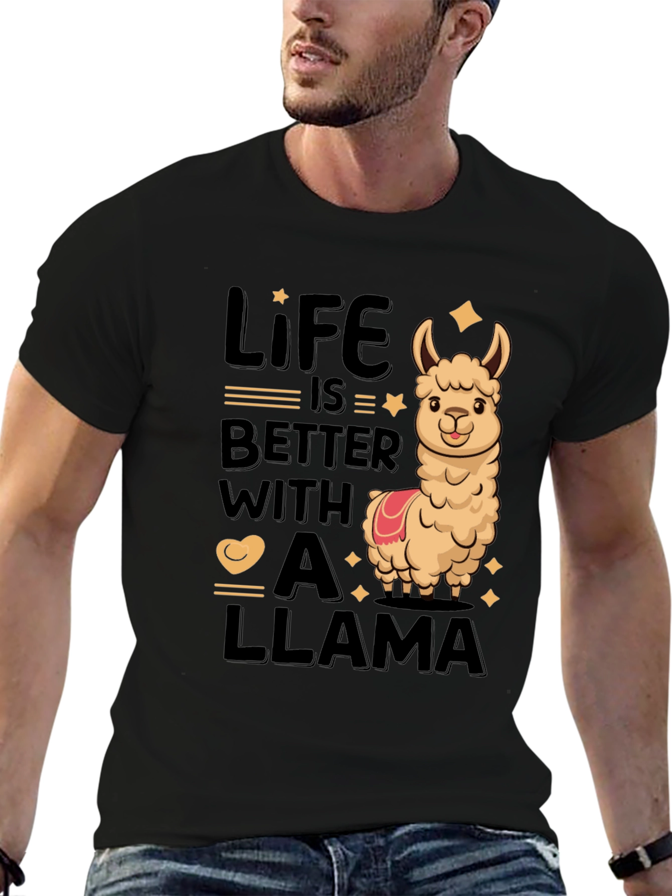 Black Life is Better with a Llama Tee view 6