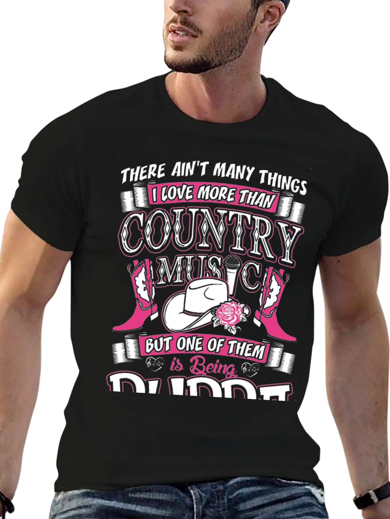 Black Country Music Daddy T-Shirt view 6
