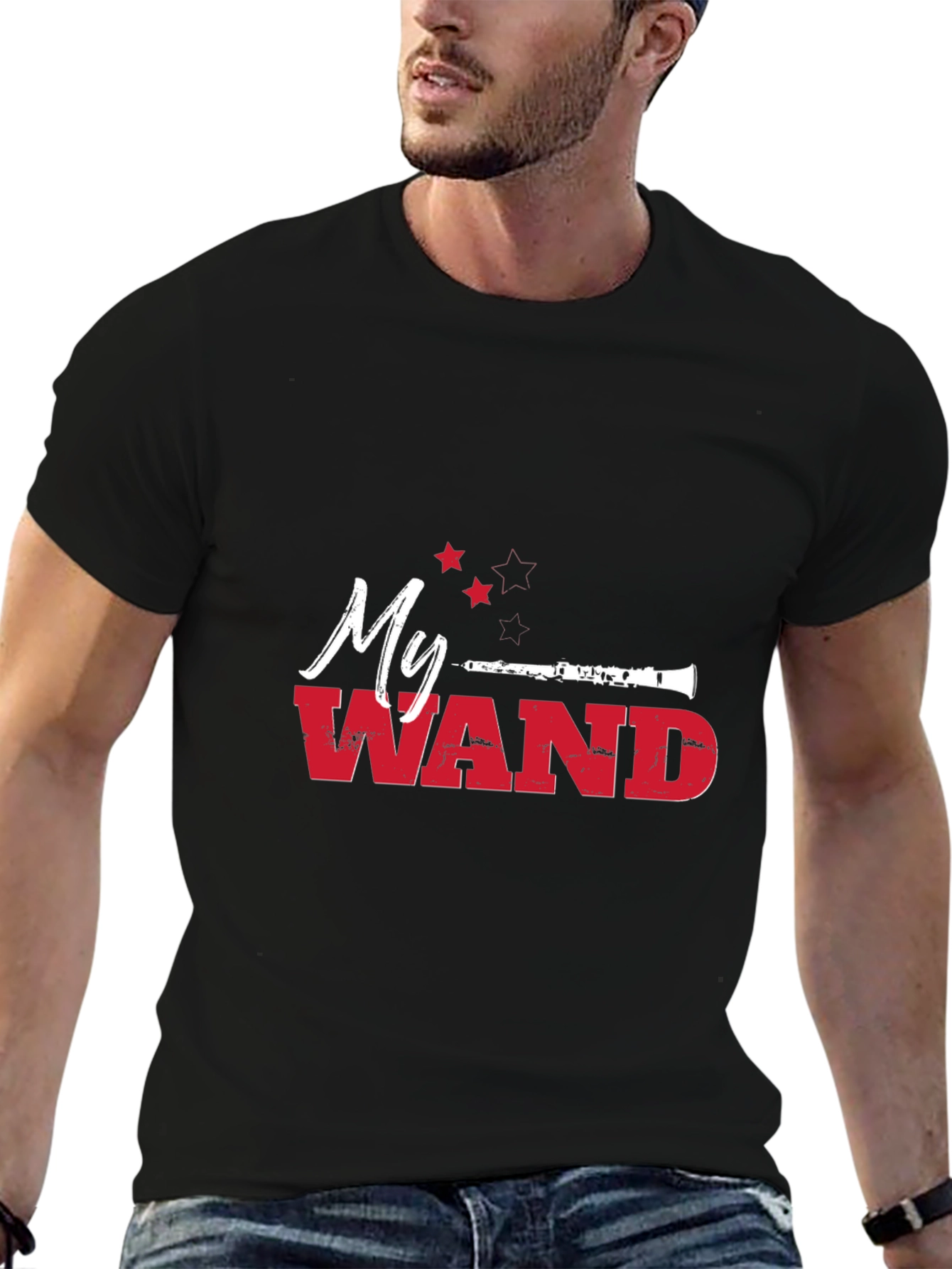 Black My Clarinet Wand T-Shirt - Musician Tee view 6