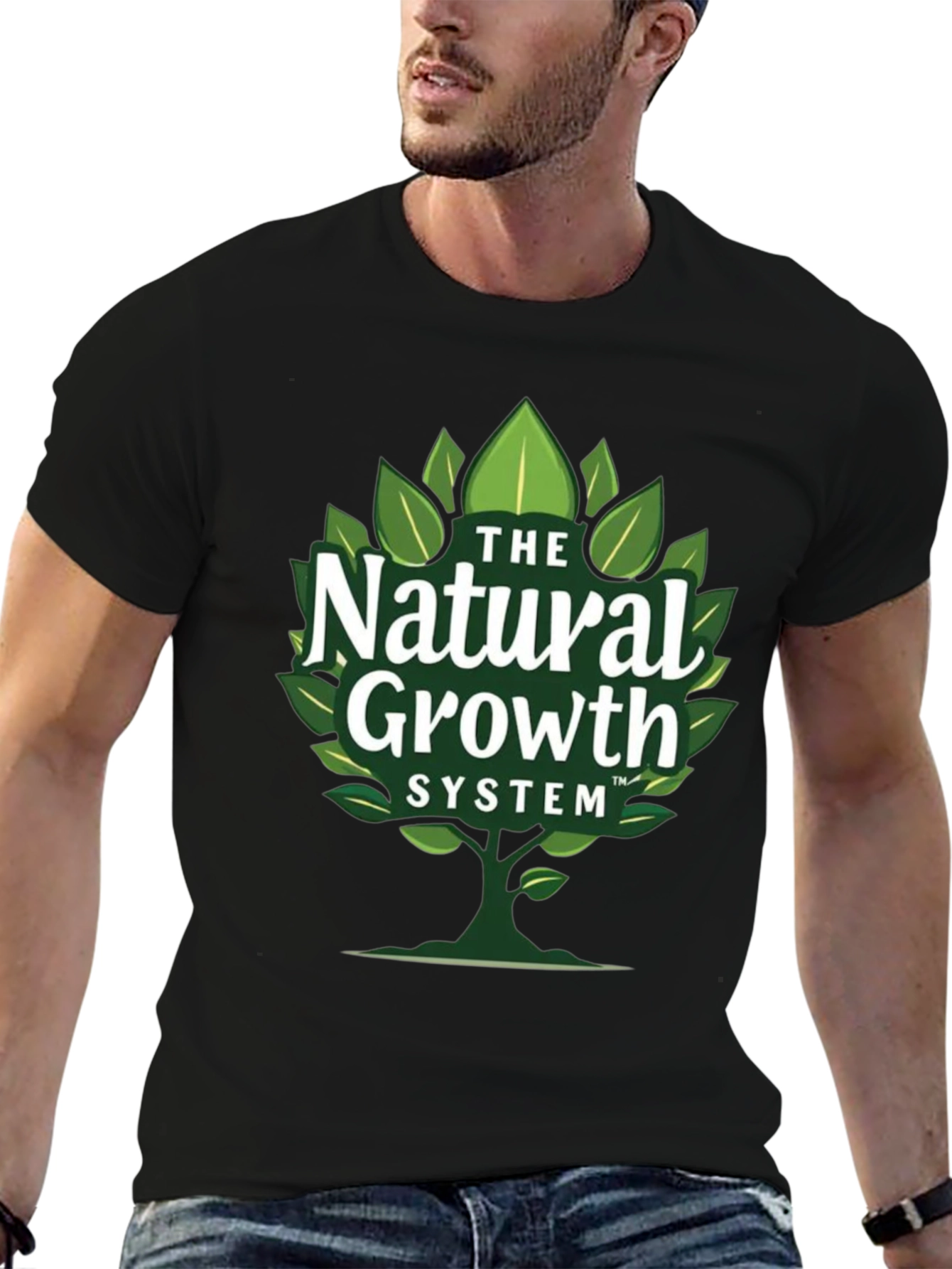 Black Natural Growth System Tree Graphic Tee view 6