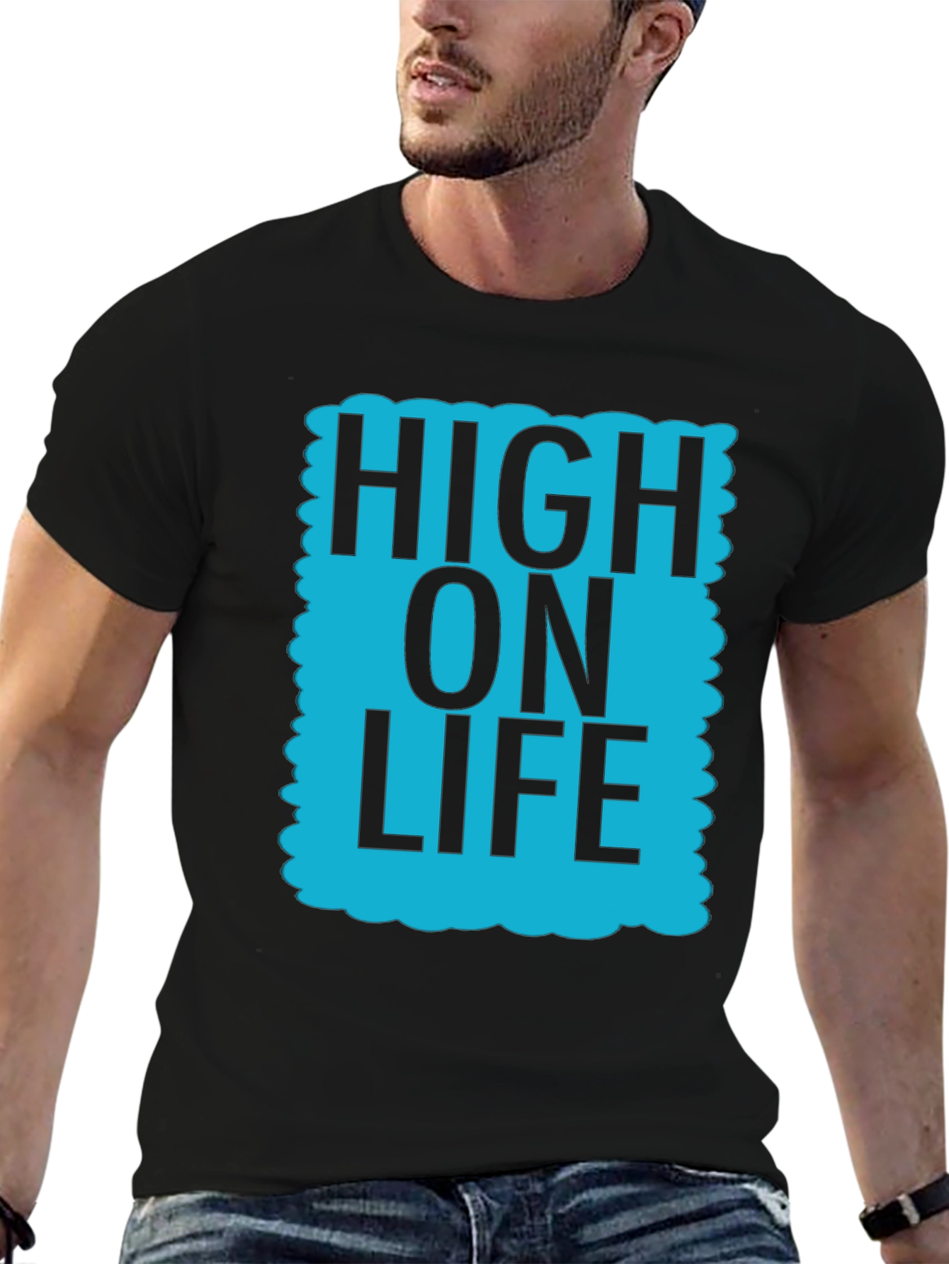 Black High On Life Graphic T-Shirt - Casual Cotton Tee view 6