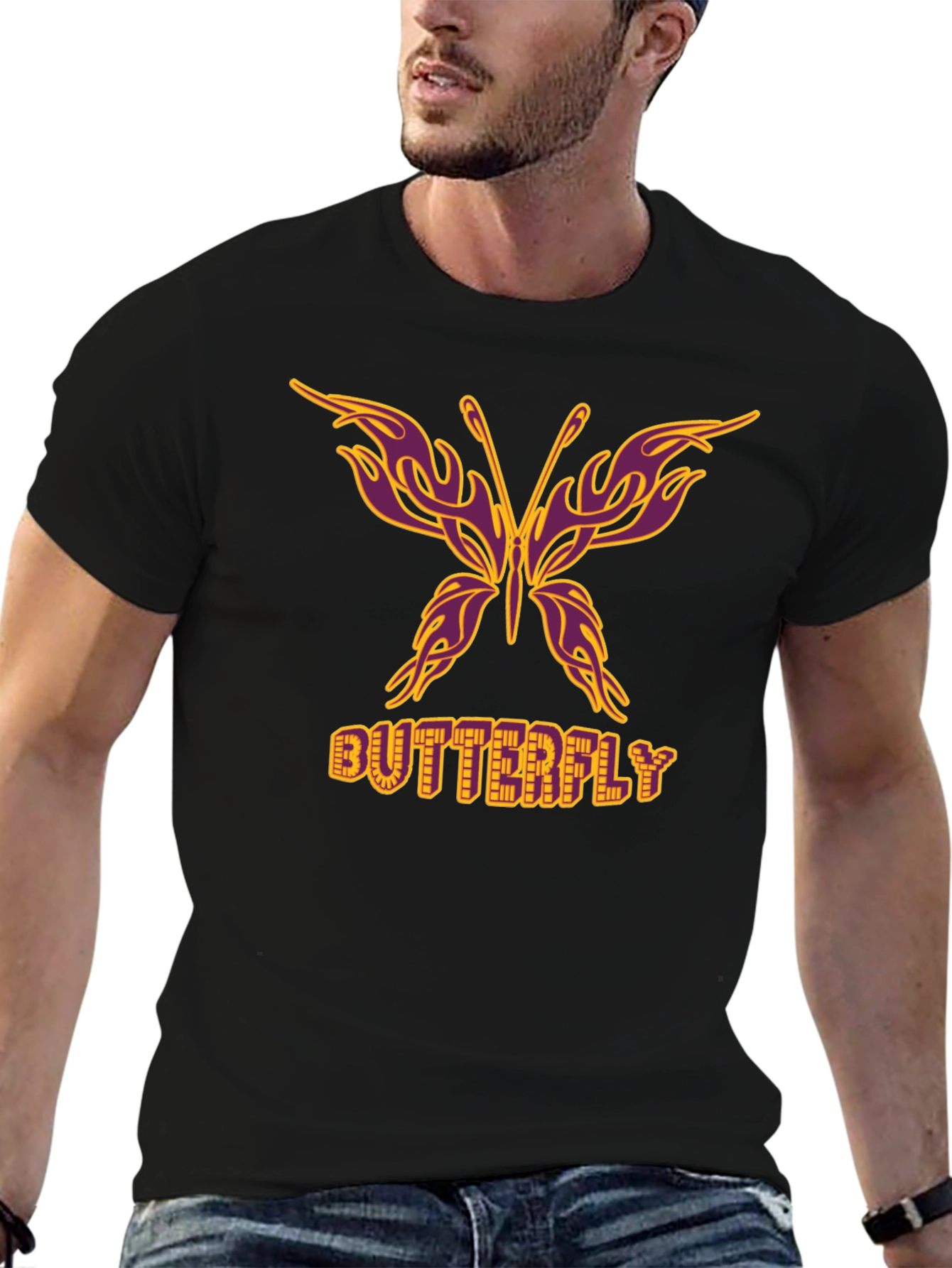 Black Butterfly Graphic Tee - Unique Design view 6