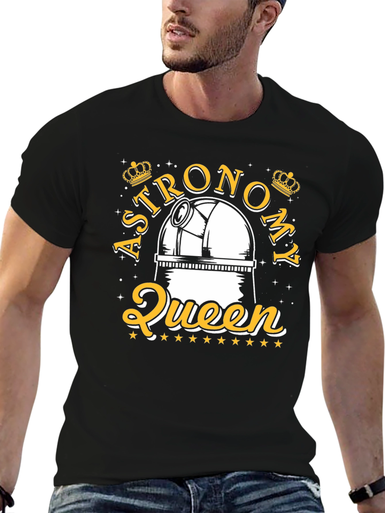 Black Astronomy Queen Graphic Tee - Black Crewneck Shirt view 6