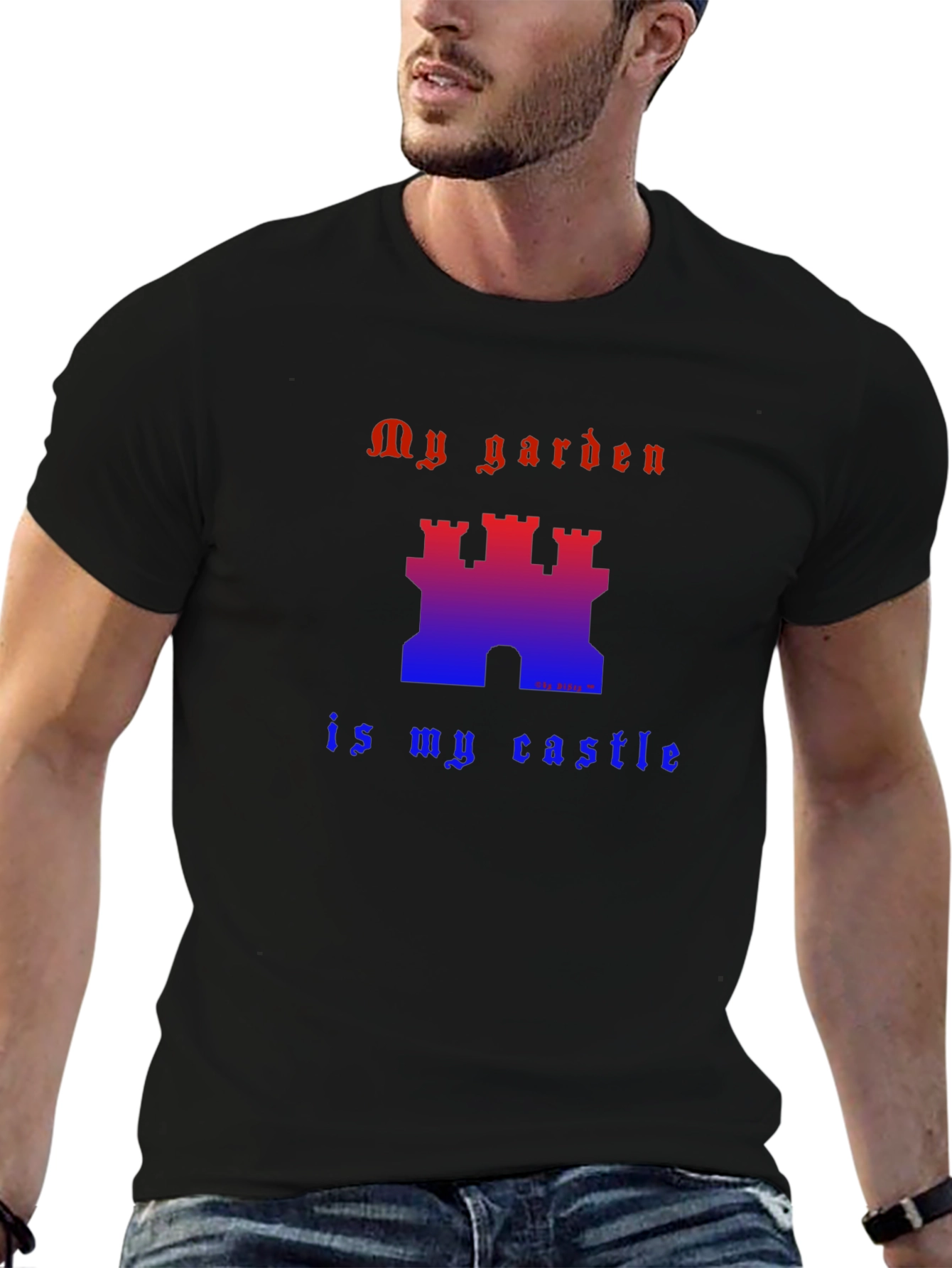 Black My Garden is My Castle Graphic Tee - Black view 6
