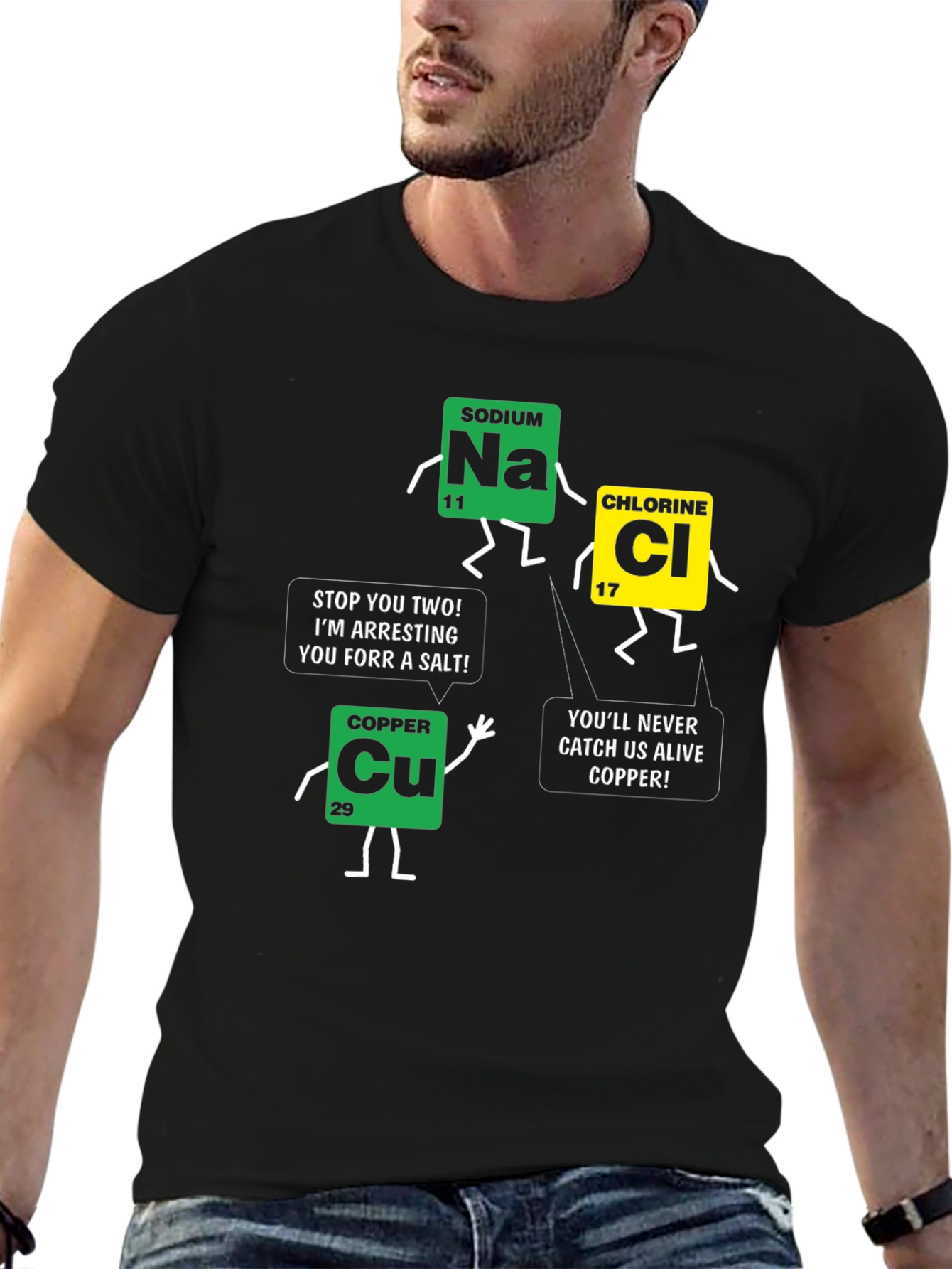 Black Funny Science Chemistry T-Shirt view 6