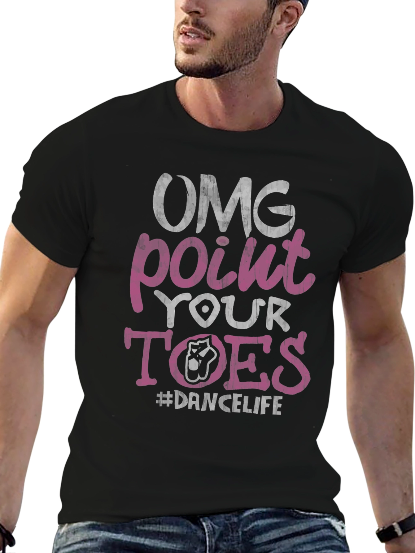 Black OMG Point Your Toes Dance T-Shirt view 6