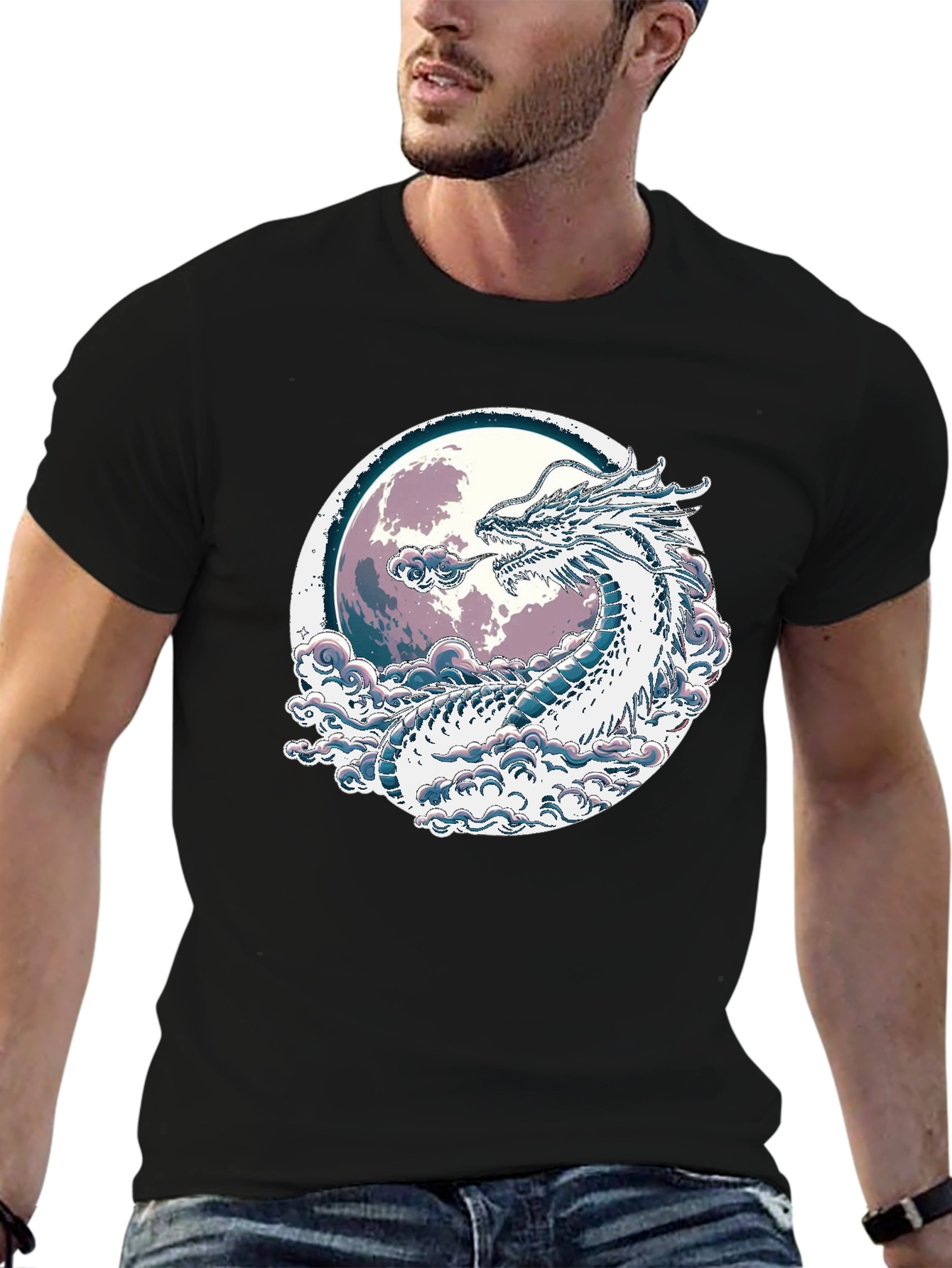 Black Dragon Moon Graphic Tee view 6