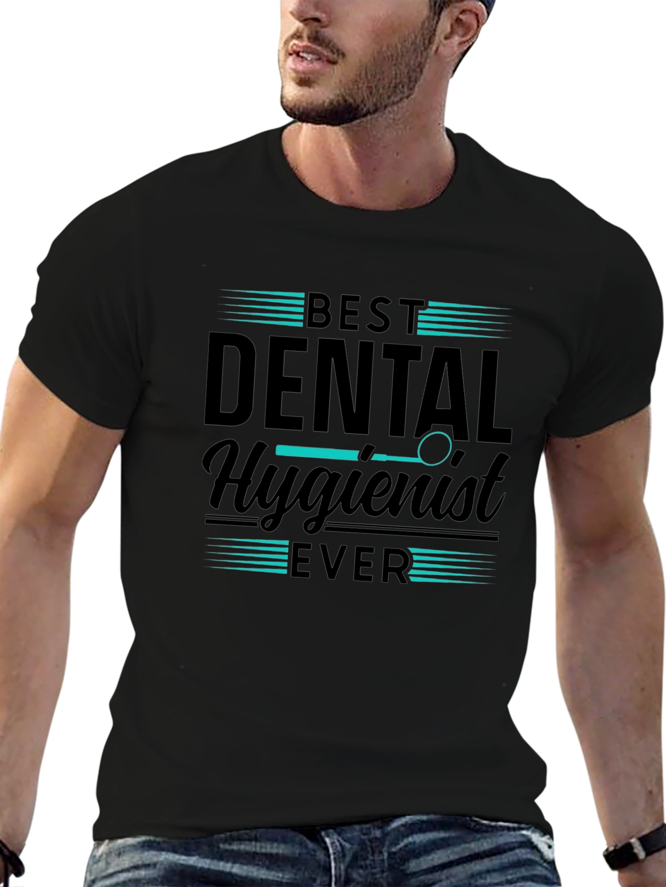 Black Best Dental Hygienist Ever T-Shirt view 6