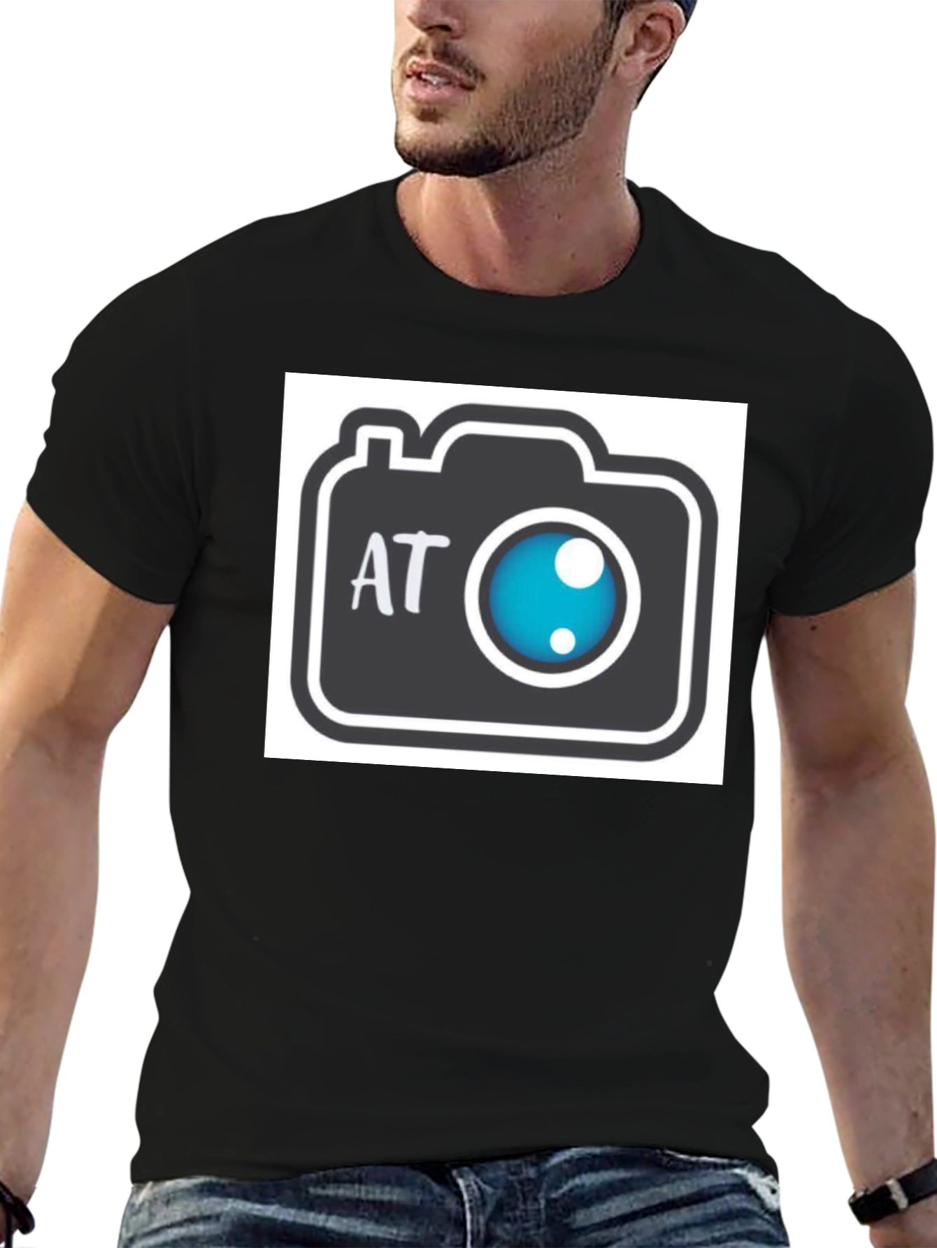 Black Camera Graphic Black T-Shirt view 6