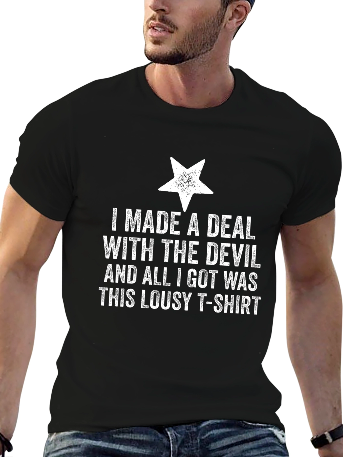 Black I Made a Deal with the Devil T-Shirt view 6