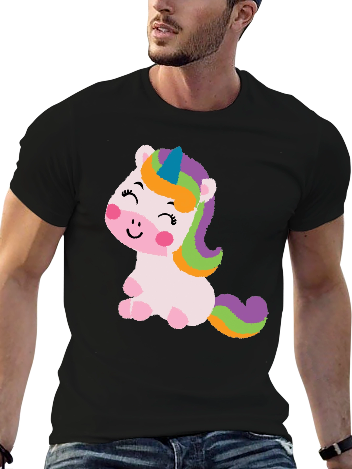 Black Unicorn Graphic Tee - Cute Kawaii Style Shirt view 6