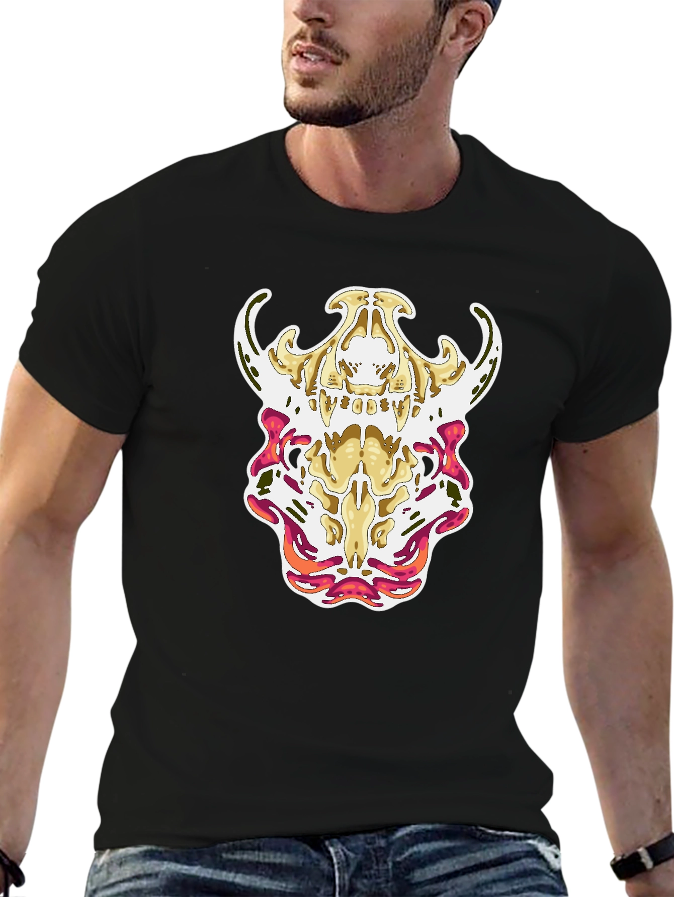 Black Skull Graphic Tee - Black view 6