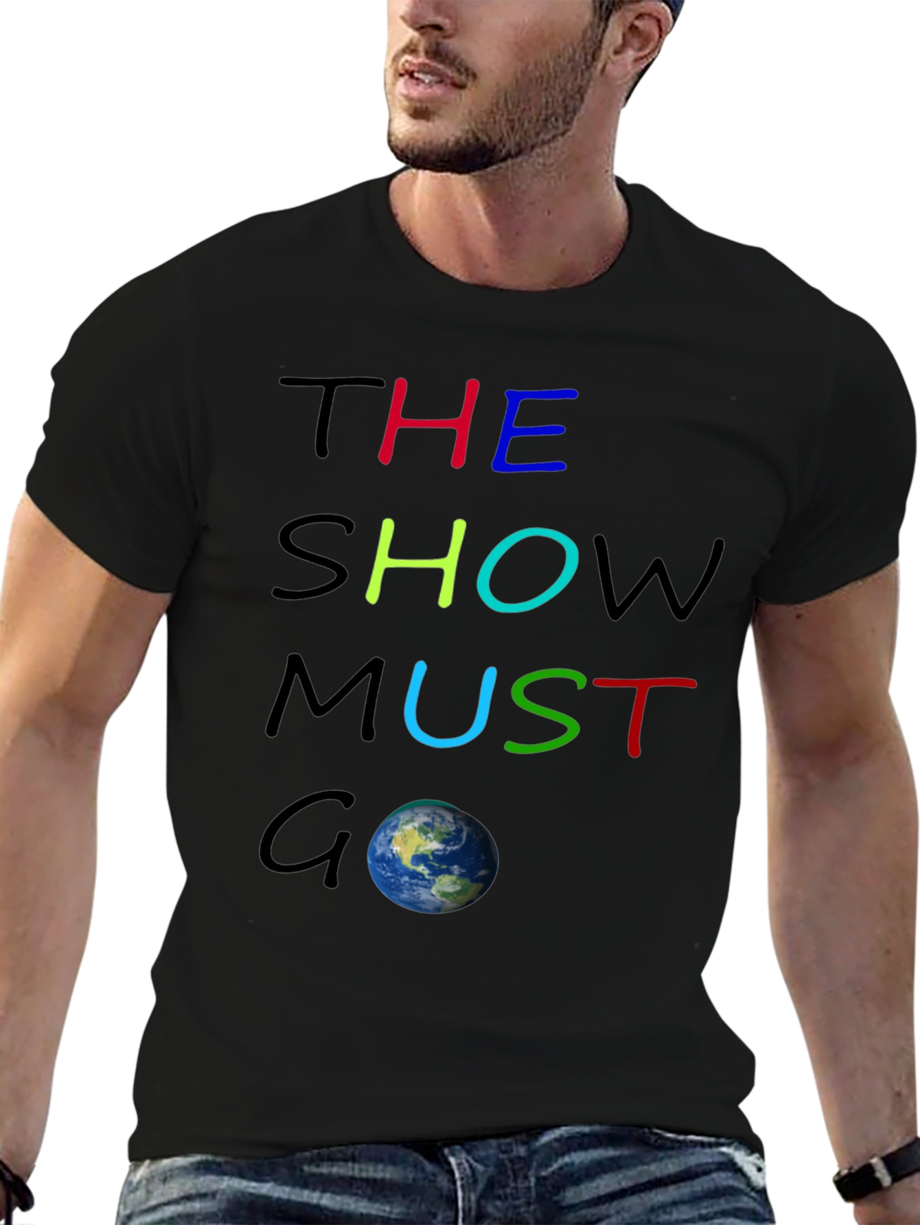 Black The Show Must Go On Graphic Tee view 6
