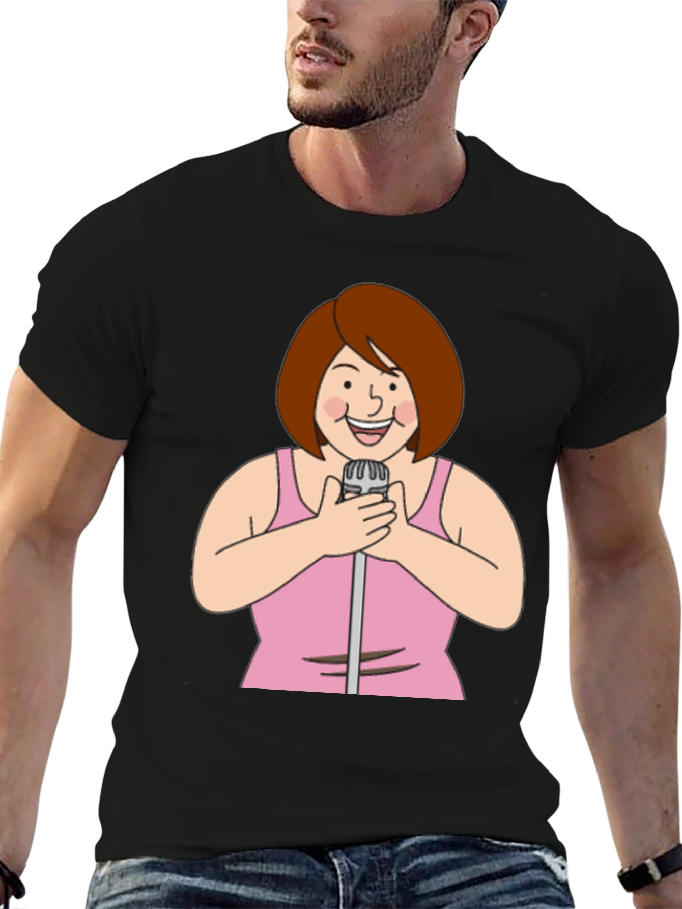 Cartoon Singer Graphic Tee - 6