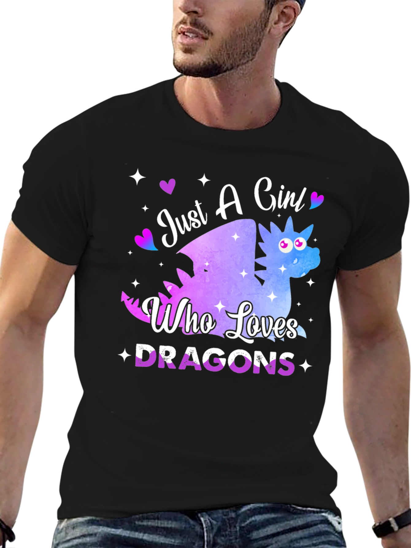 Black Girl Who Loves Dragons T-Shirt - Cute Dragon Graphic Tee view 6