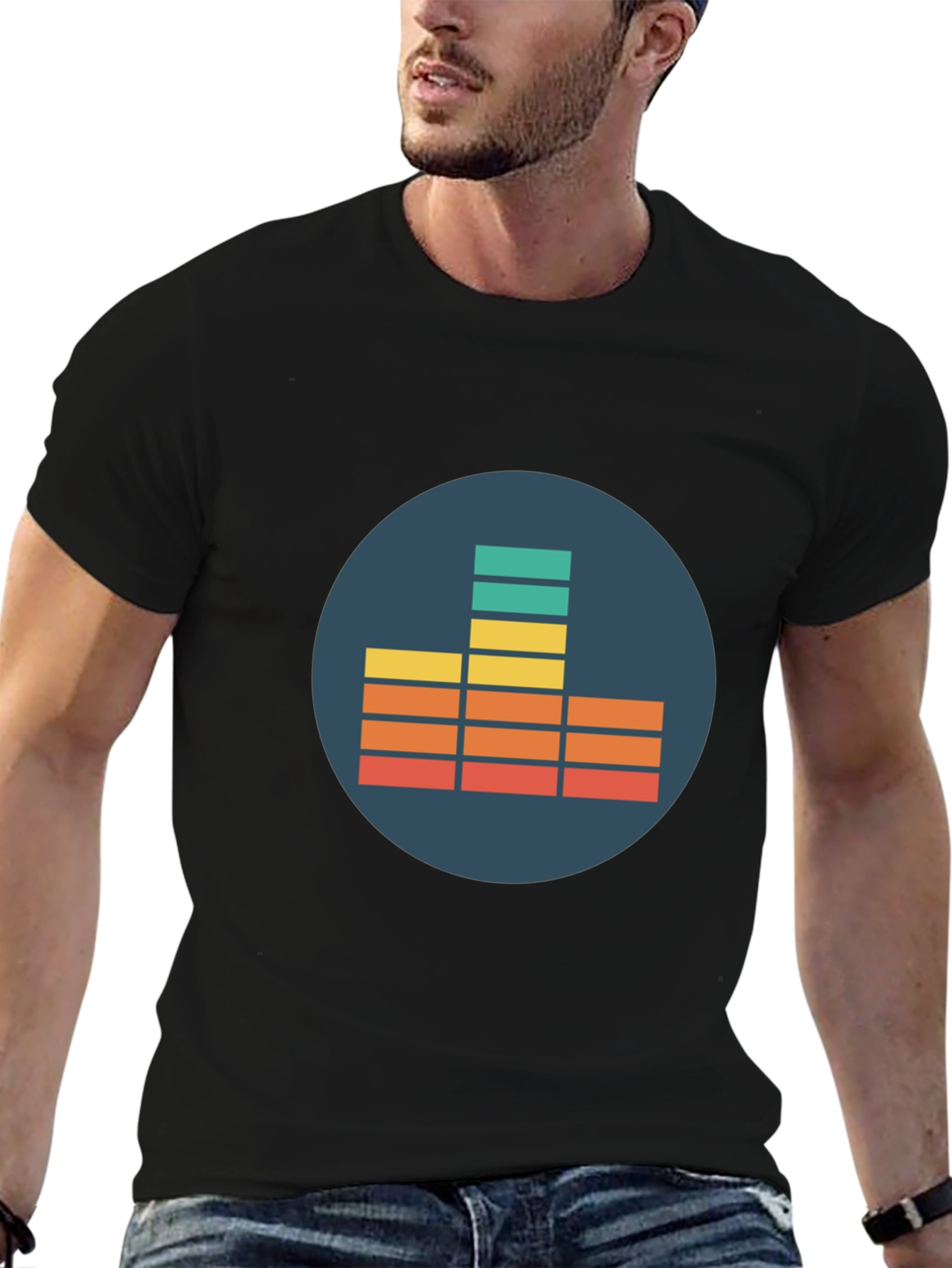 Black EQ Graphic Tee - Retro Music Lover view 6