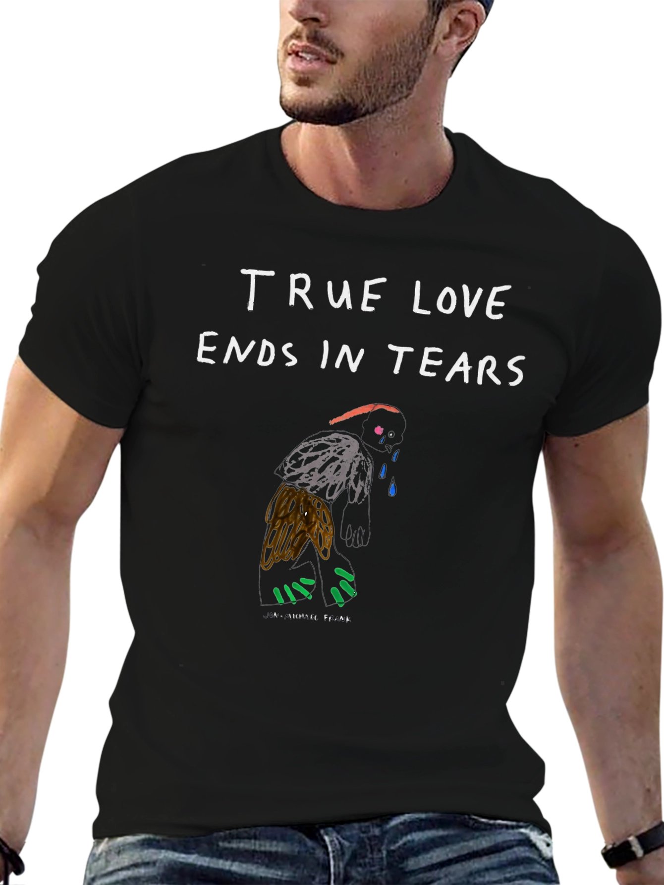Black True Love Ends in Tears Graphic Tee view 6