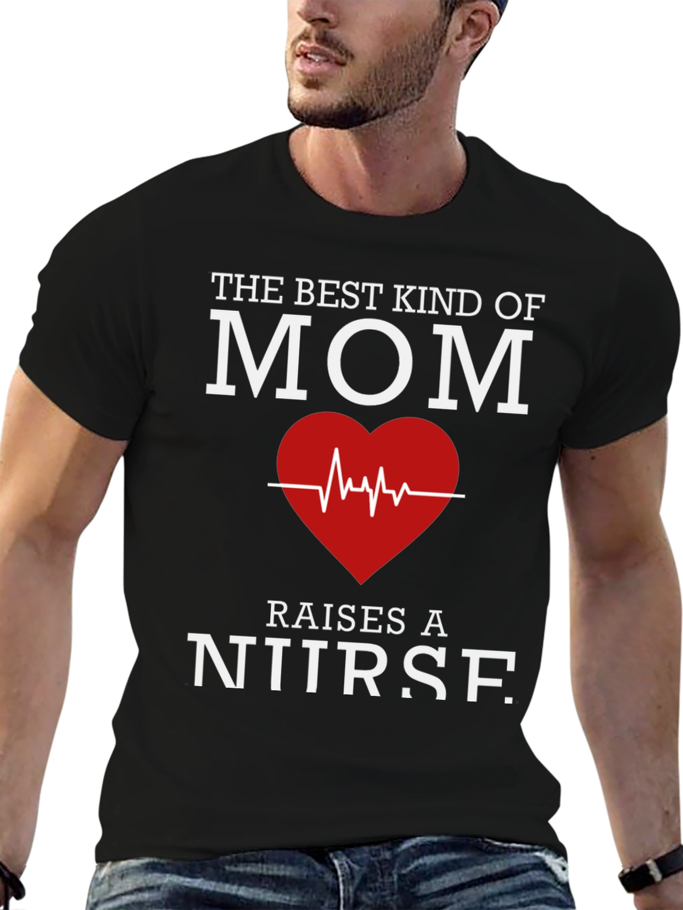 Black Best Kind of Mom Raises a Nurse T-Shirt view 6
