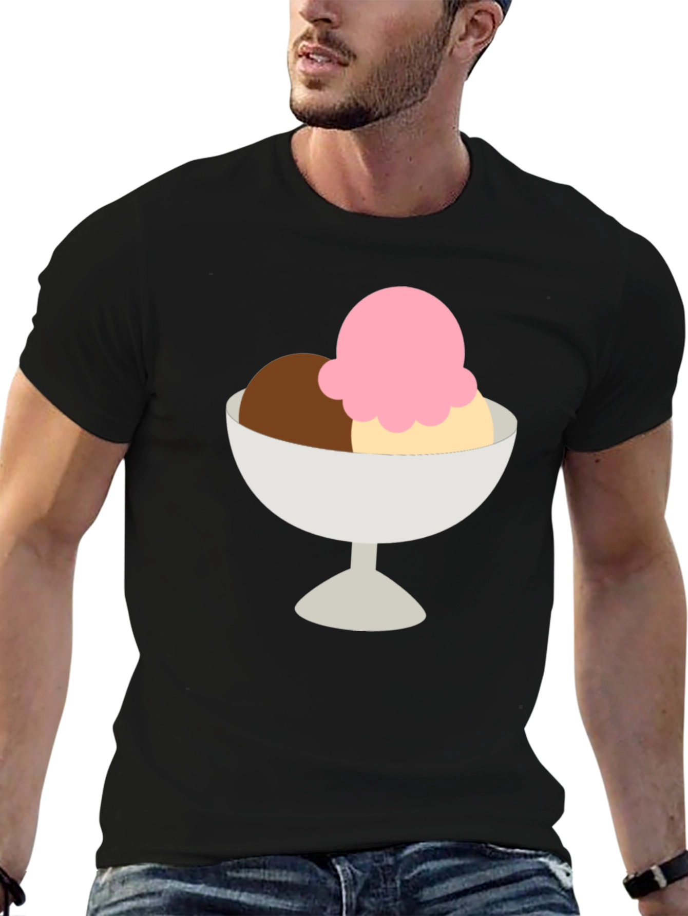 Black Ice Cream T-Shirt - Dessert Graphic Tee view 6