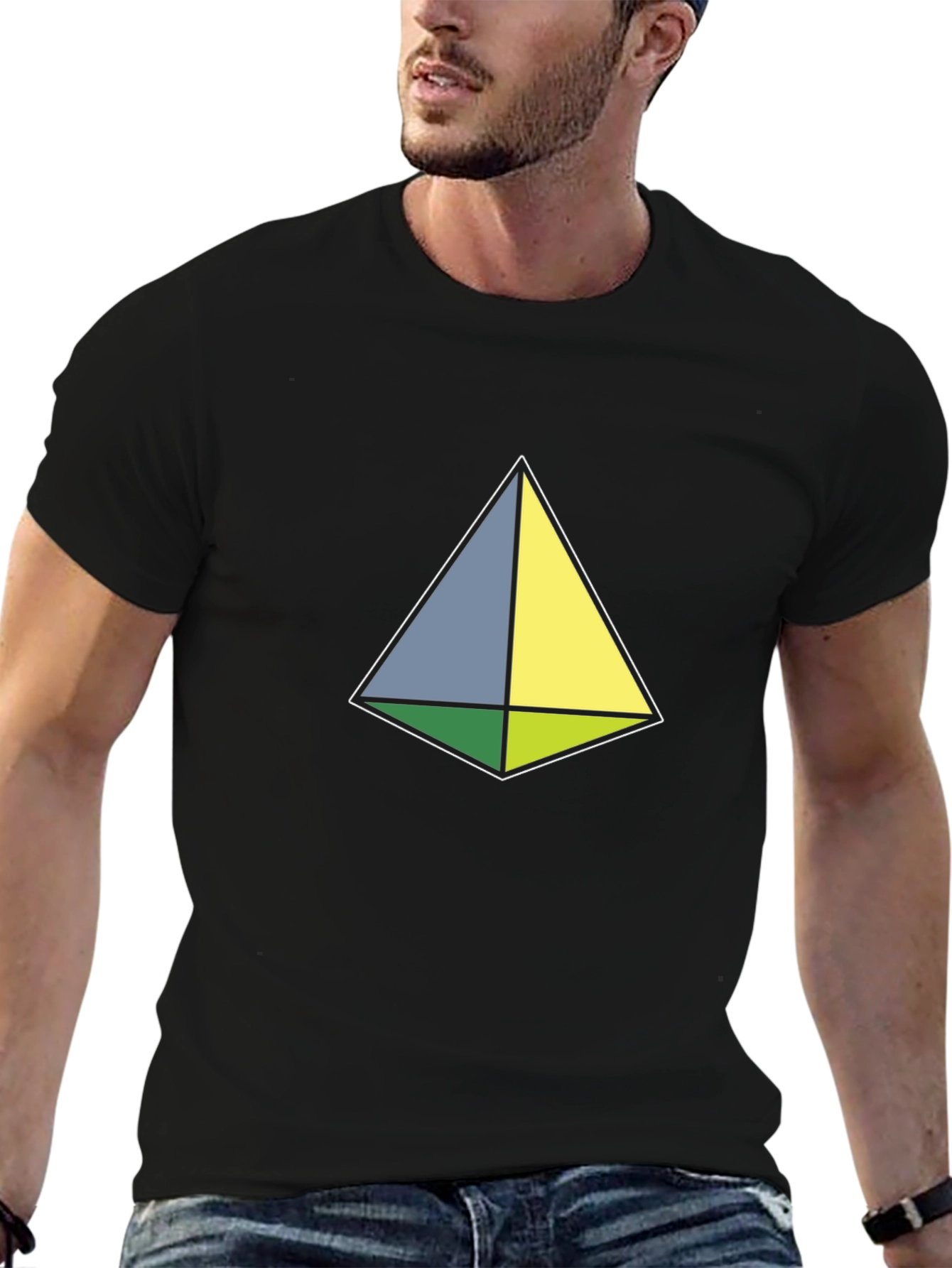 Black Geometric Tee - Minimalist Design, Modern Style view 6