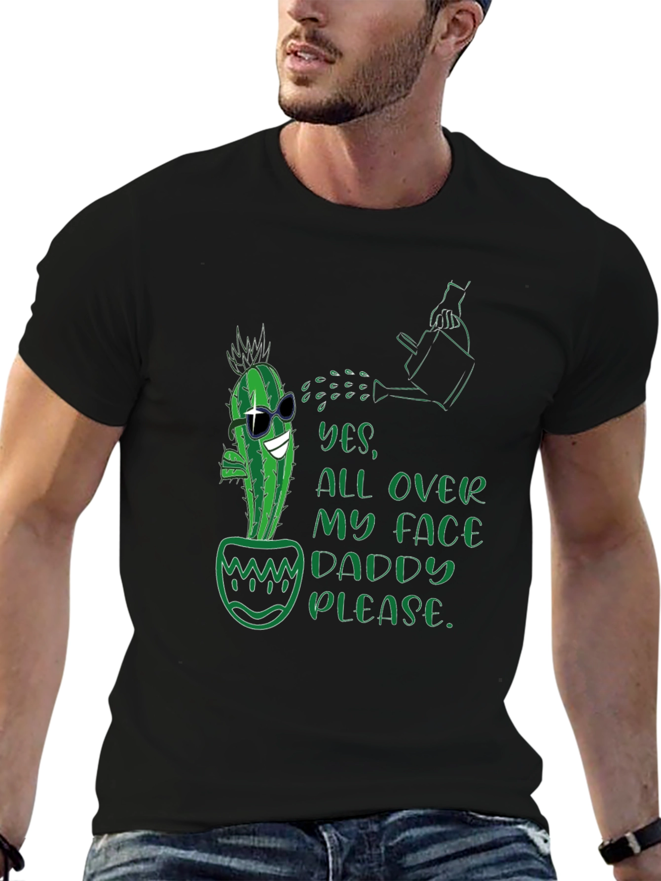 Black Cactus 'Yes, All Over My Face Daddy Please' T-Shirt view 6