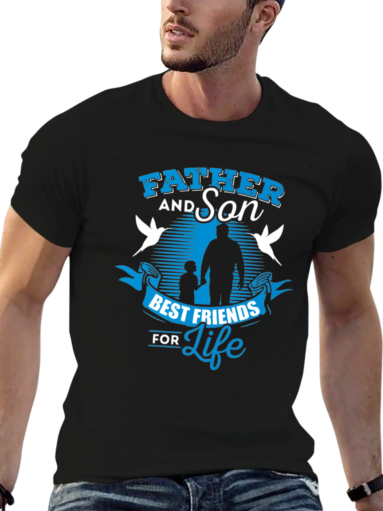 Black Father and Son Best Friends T-Shirt view 6