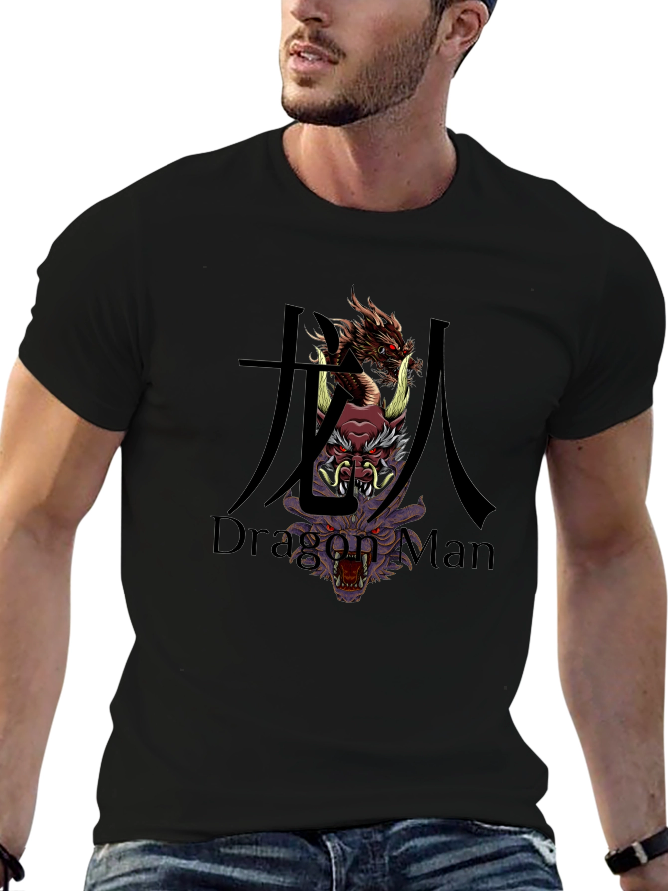 Black Dragon Man Graphic T-Shirt view 6