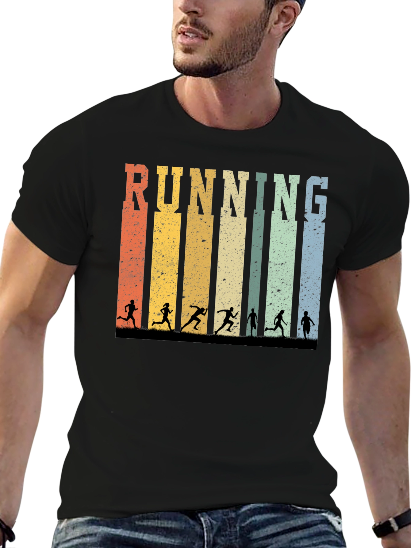 Black Retro Running T-Shirt view 6