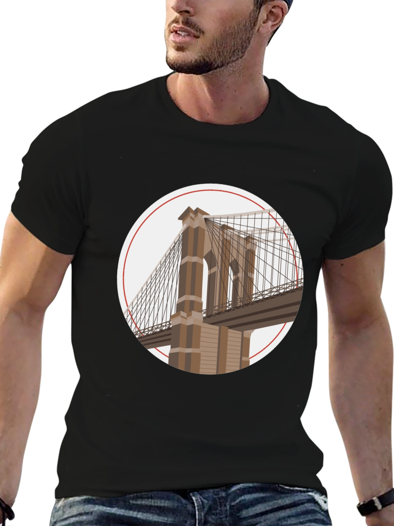 Black Brooklyn Bridge Graphic Tee - Urban Style view 6