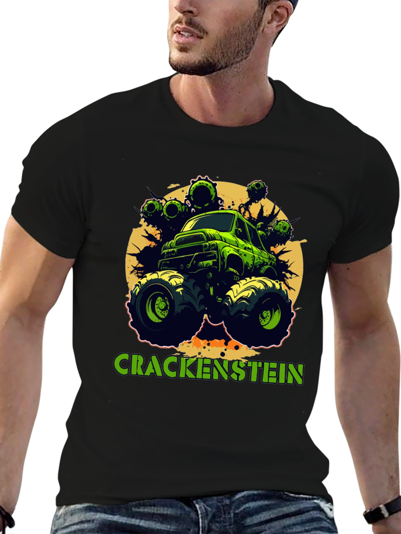 Black Crackenstein Monster Truck Graphic Tee view 6
