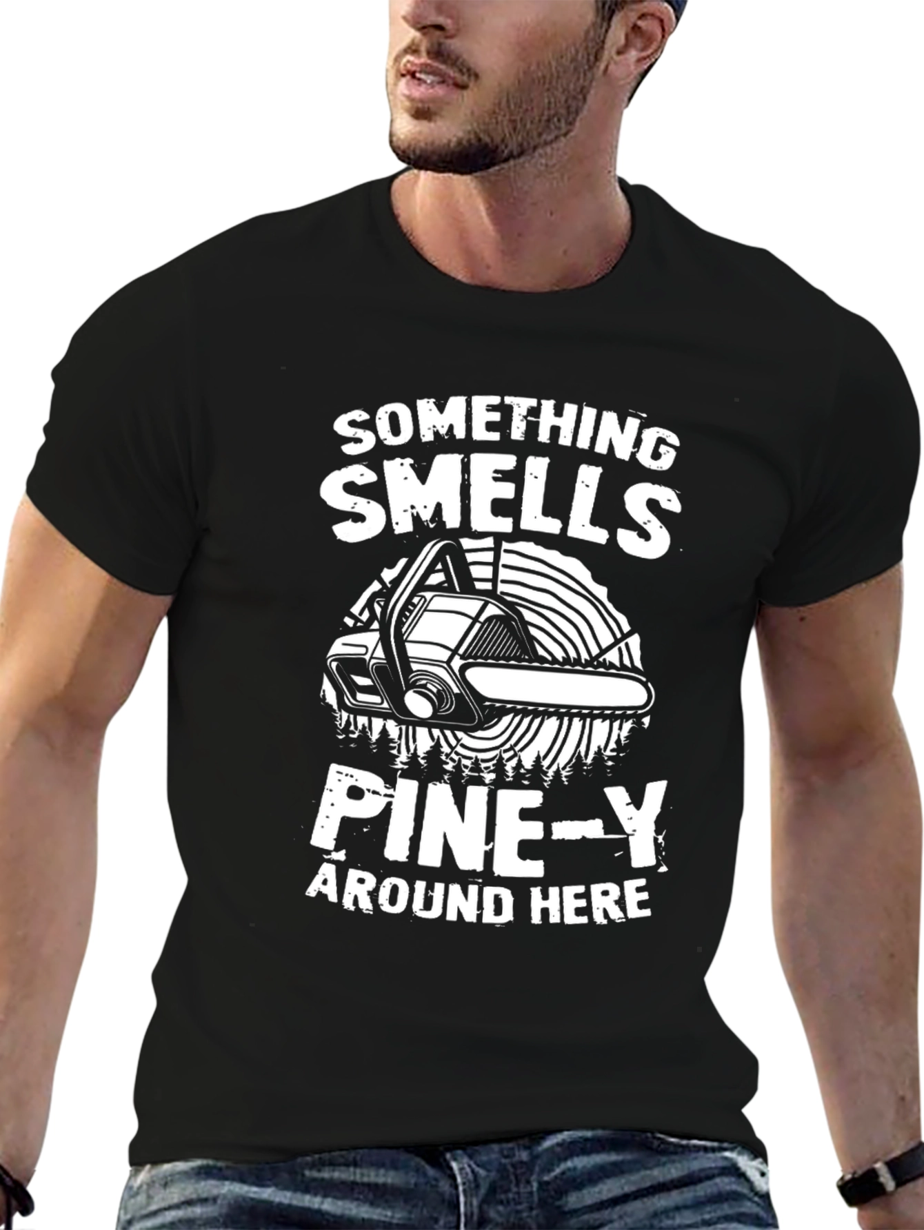 Black Something Smells Pine-y T-Shirt view 6