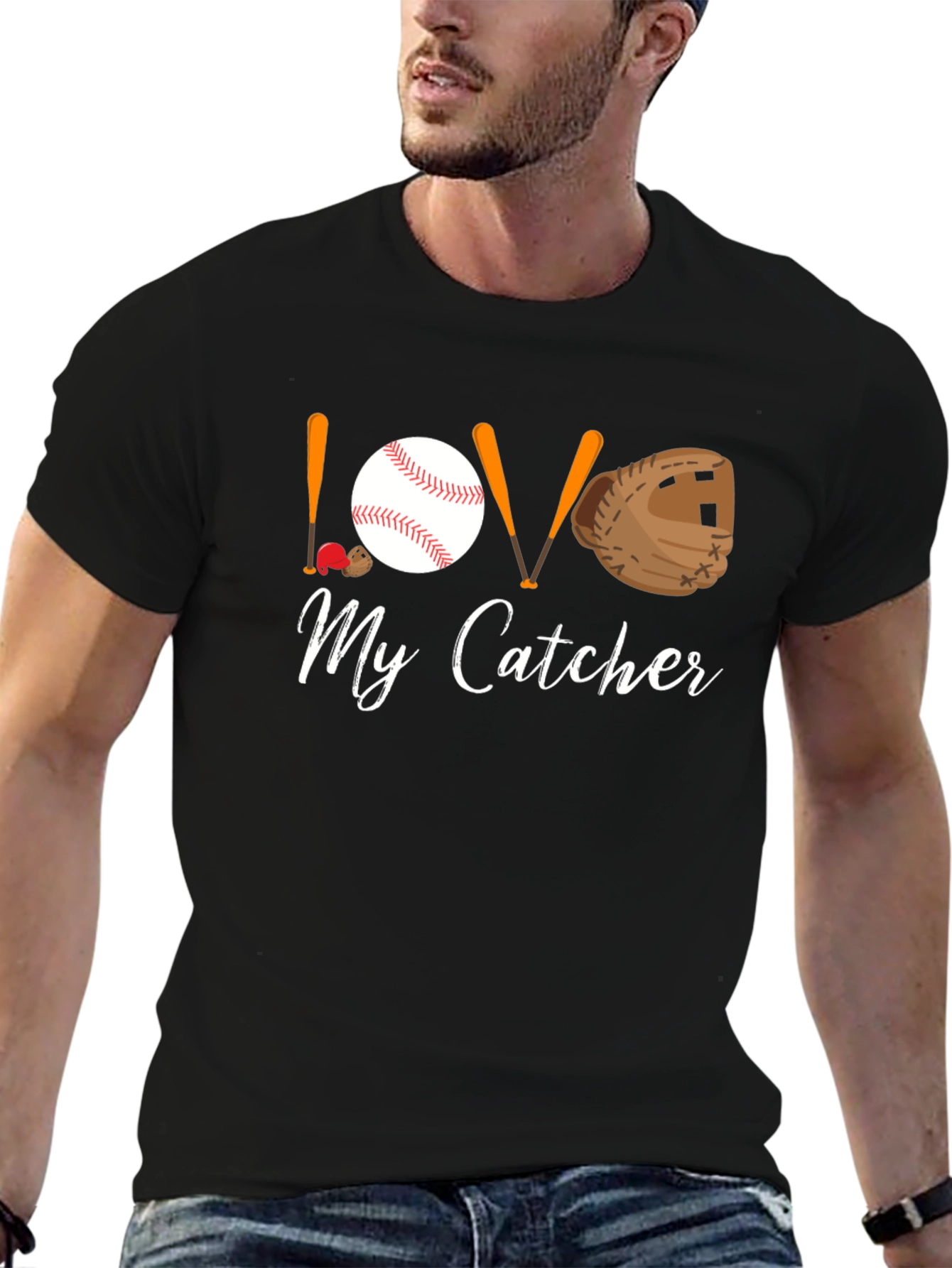 Love My Catcher Baseball Graphic Tee - 6