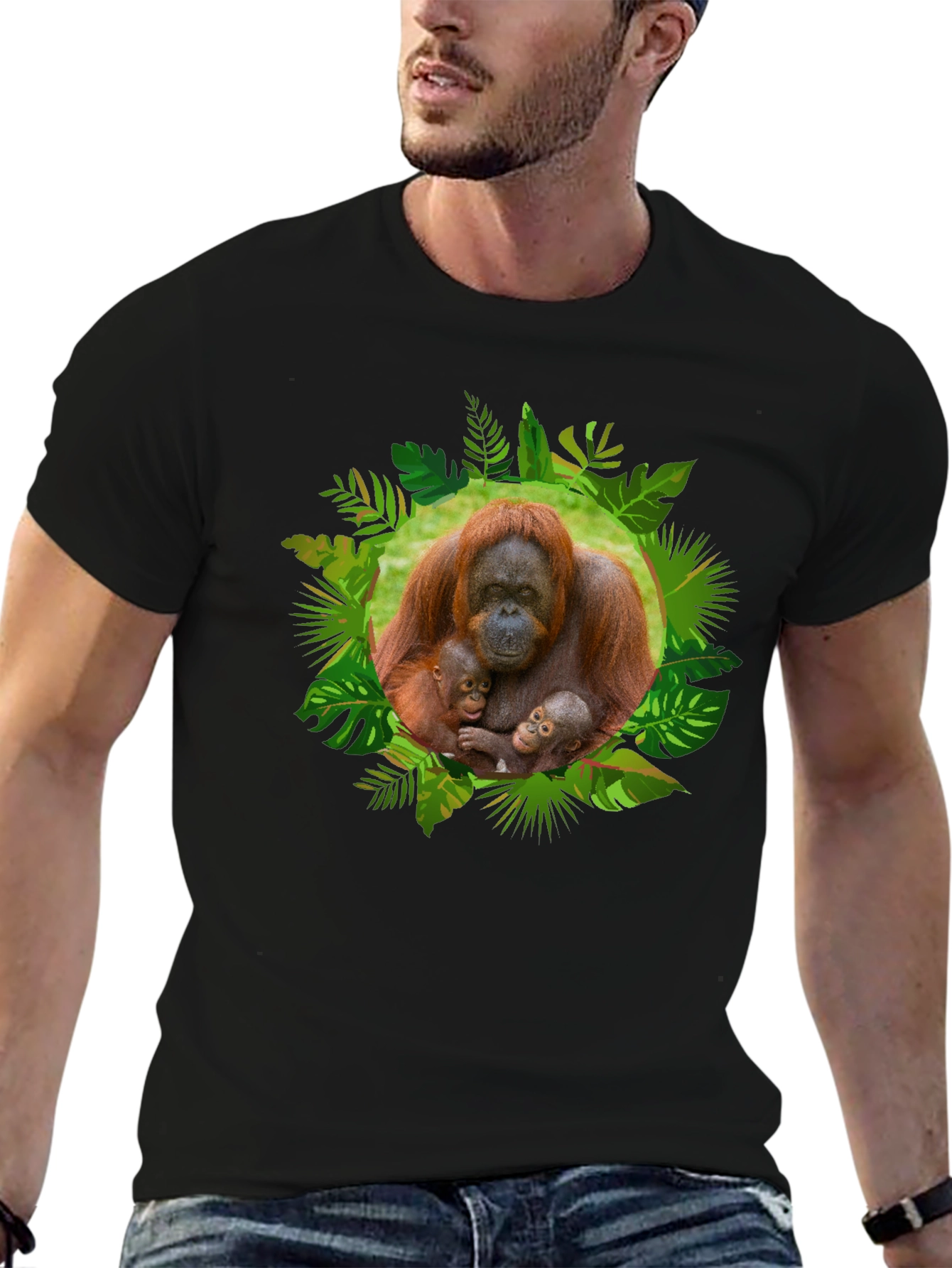 Orangutan Family Black T-Shirt - 6