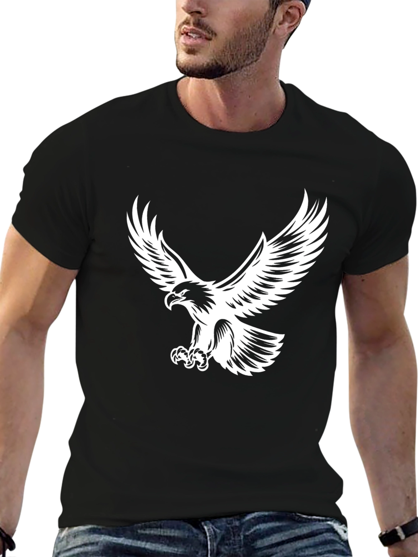 Black Black Eagle Graphic T-Shirt - Bold Style view 6