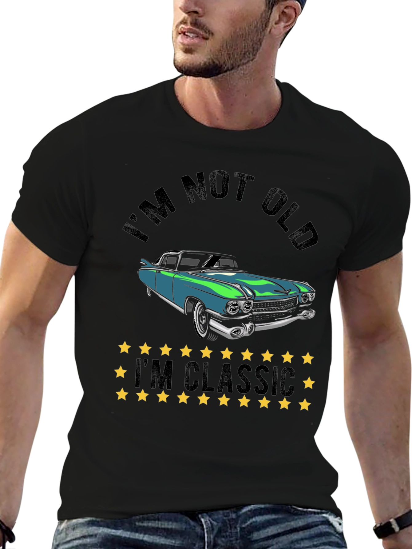 Black I'm Not Old I'm Classic Car T-Shirt view 6