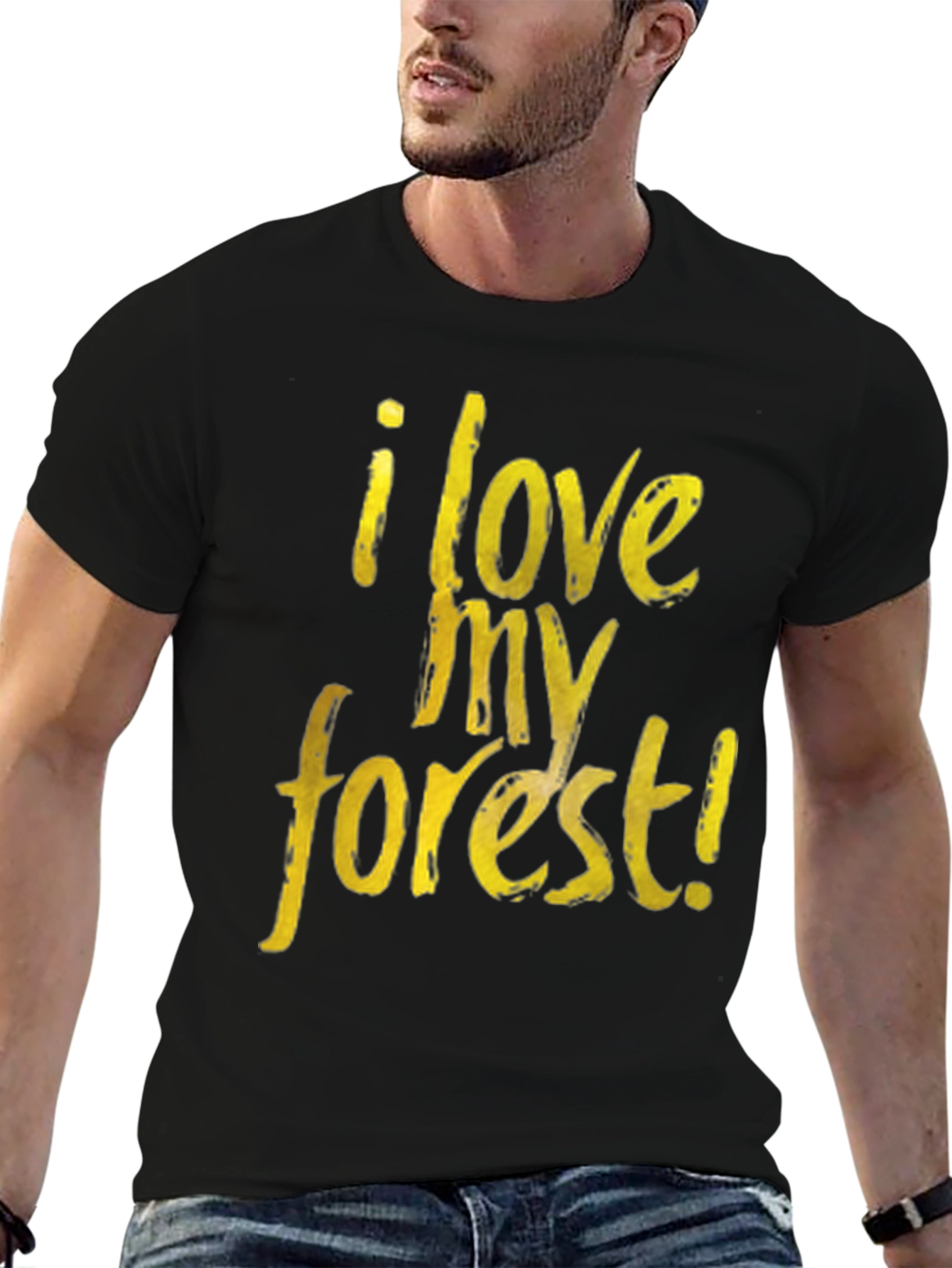 Black I Love My Forest Black Graphic T-Shirt view 6