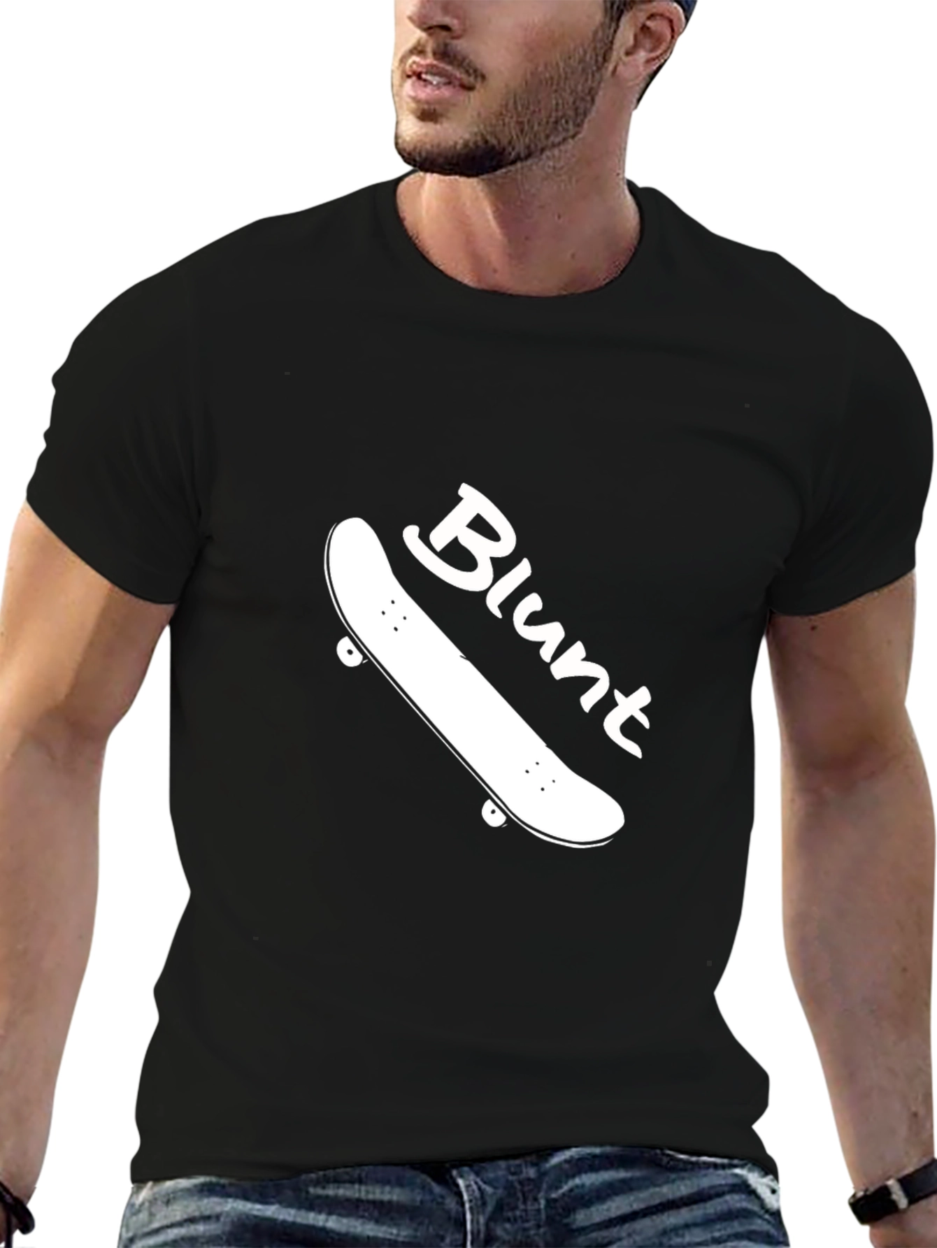 Black Blunt Skateboard T-Shirt - Black Cotton Tee view 6