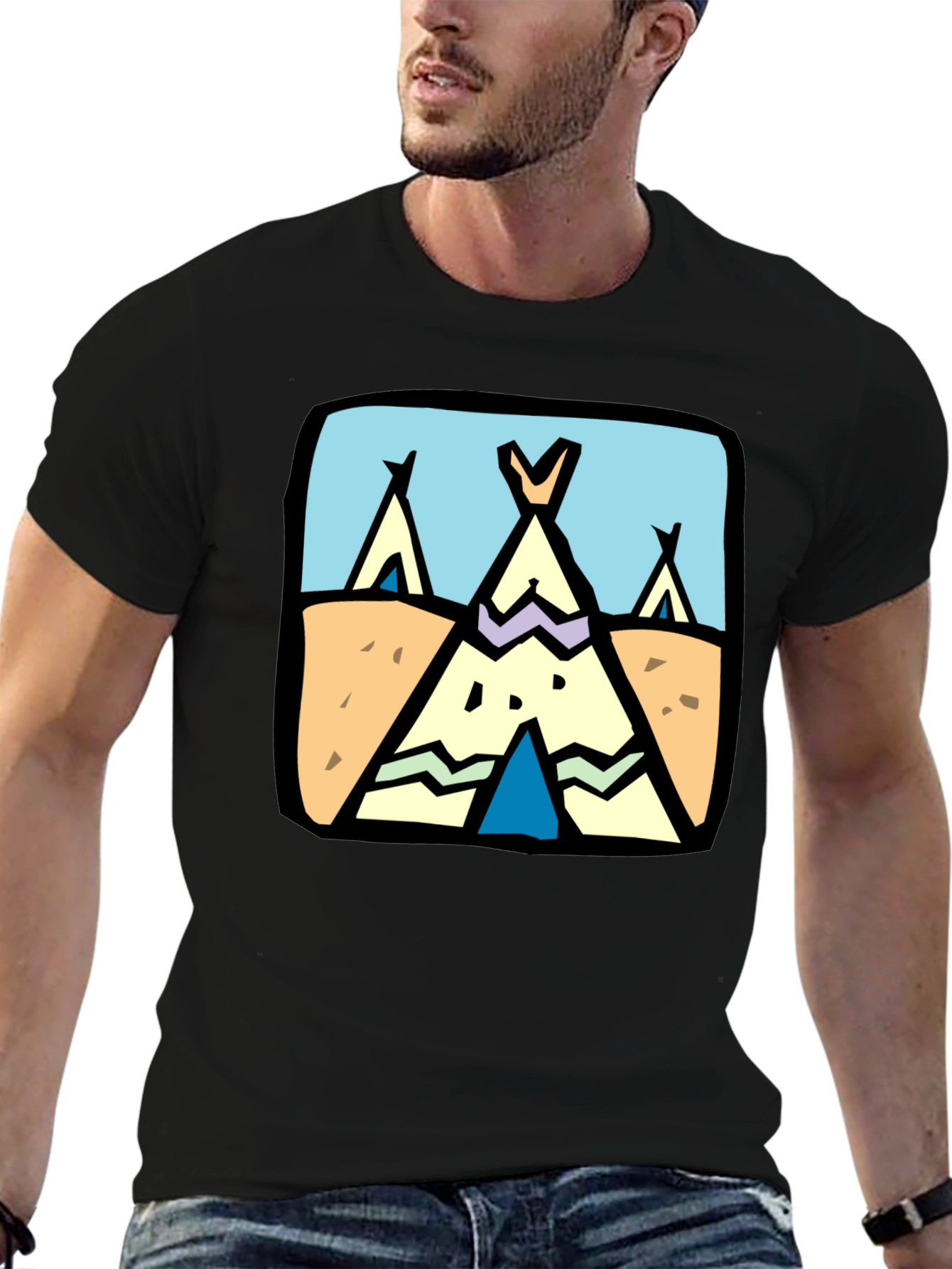 Novelty Tipi Graphic Tee - Black - 6