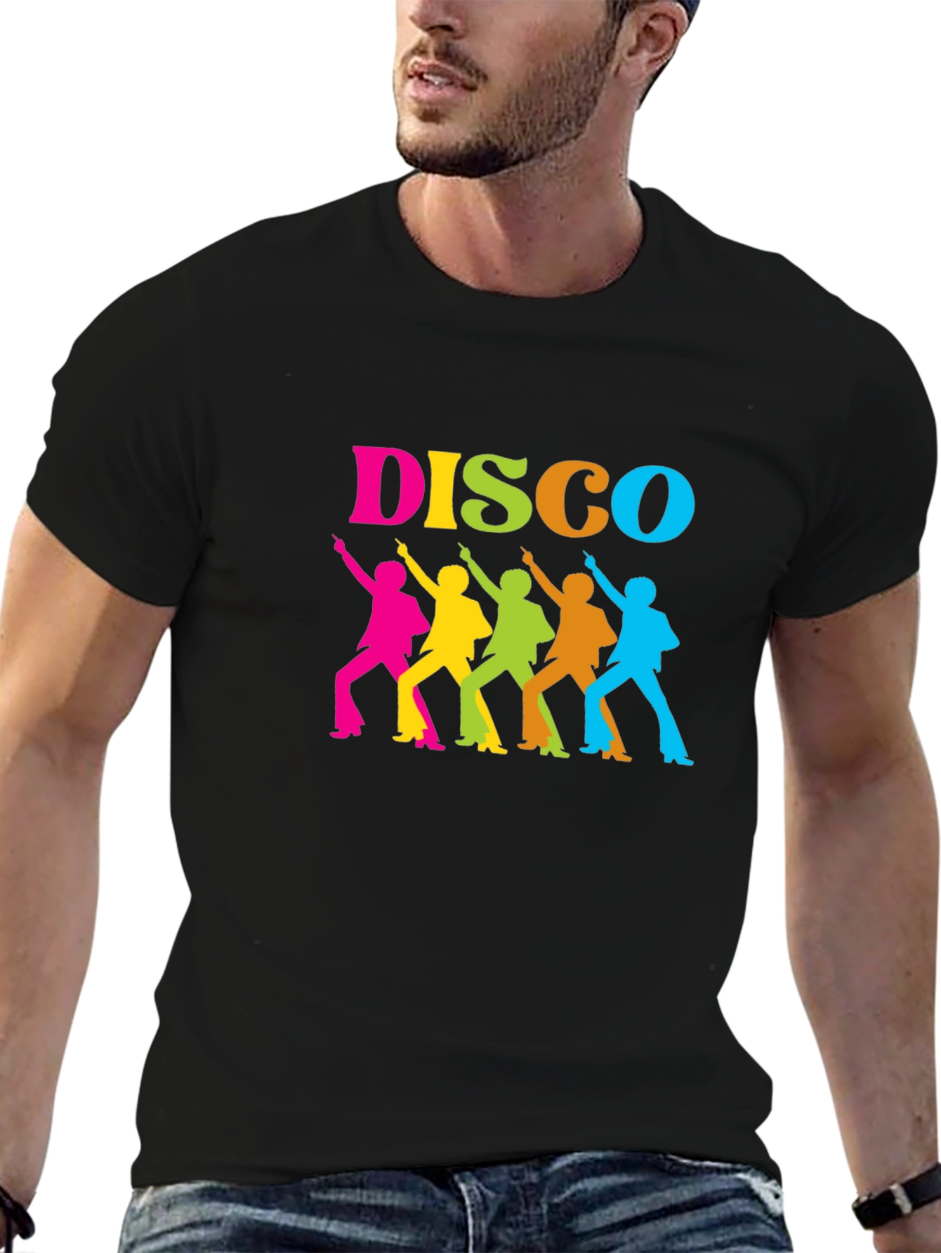 Black Retro Disco Dance T-Shirt - Groovy Party Tee view 6