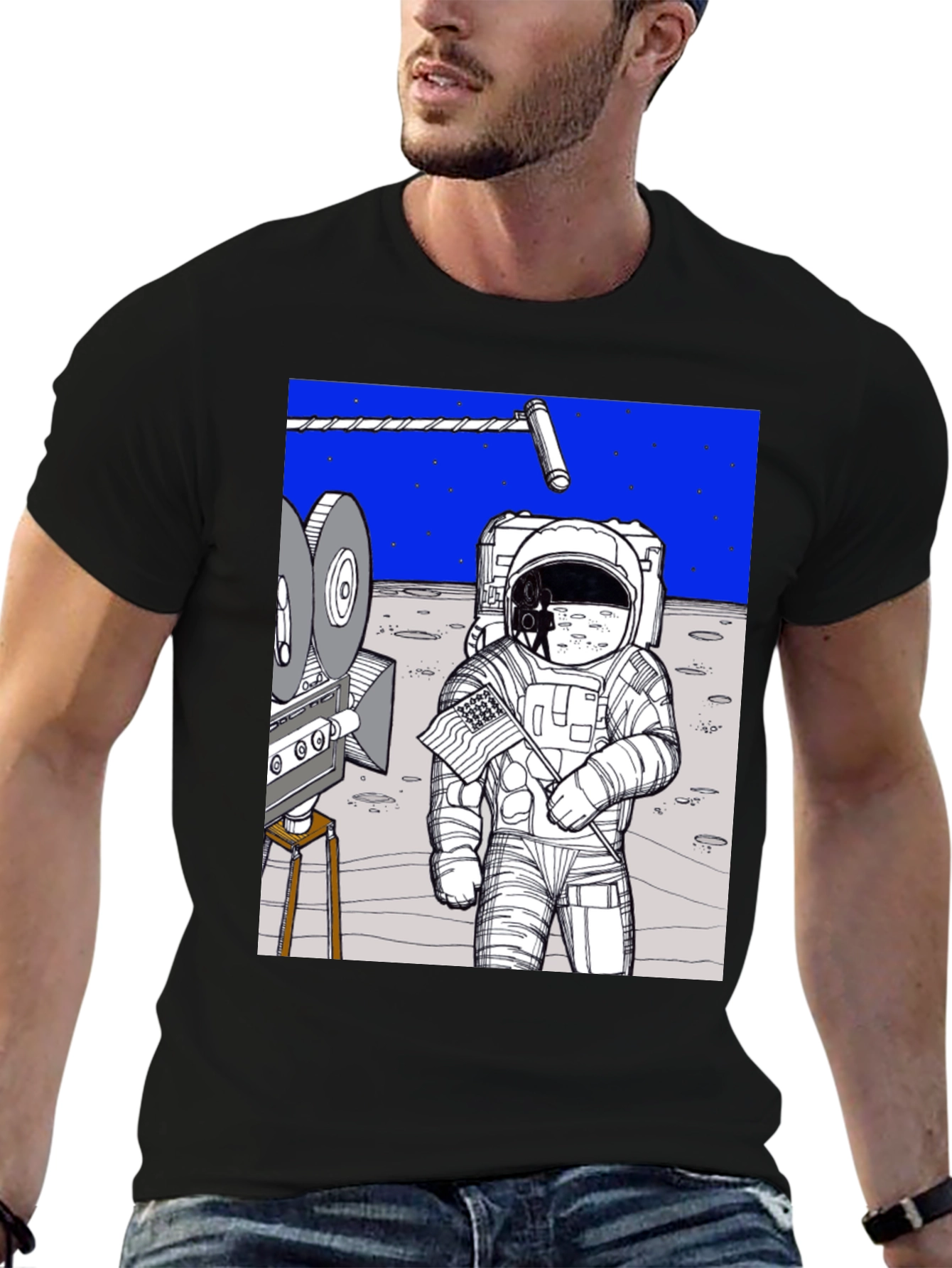 Black Conspiracy Moon Landing Tee view 6