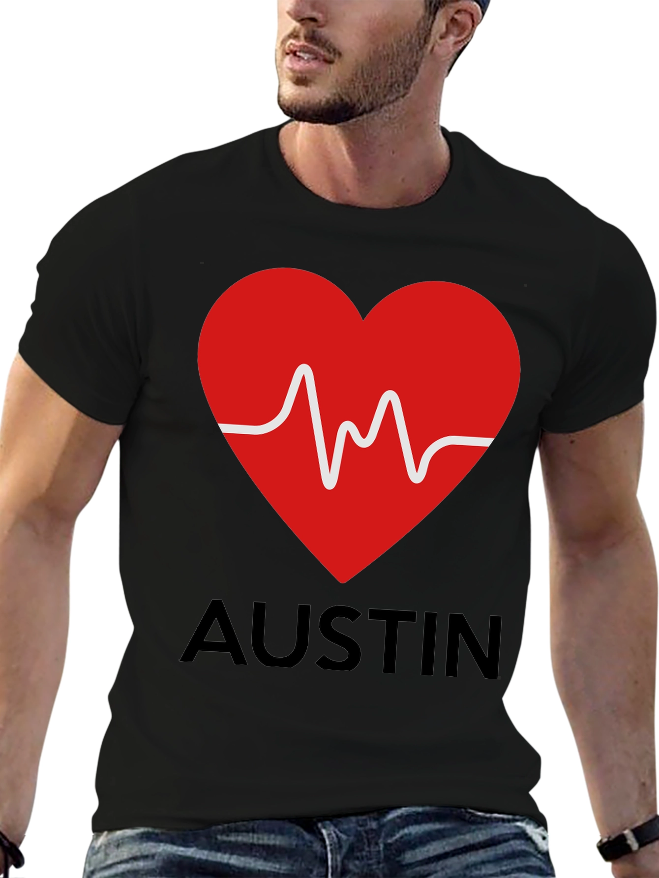 Austin Heartbeat T-Shirt - Stylish Graphic Tee - 6