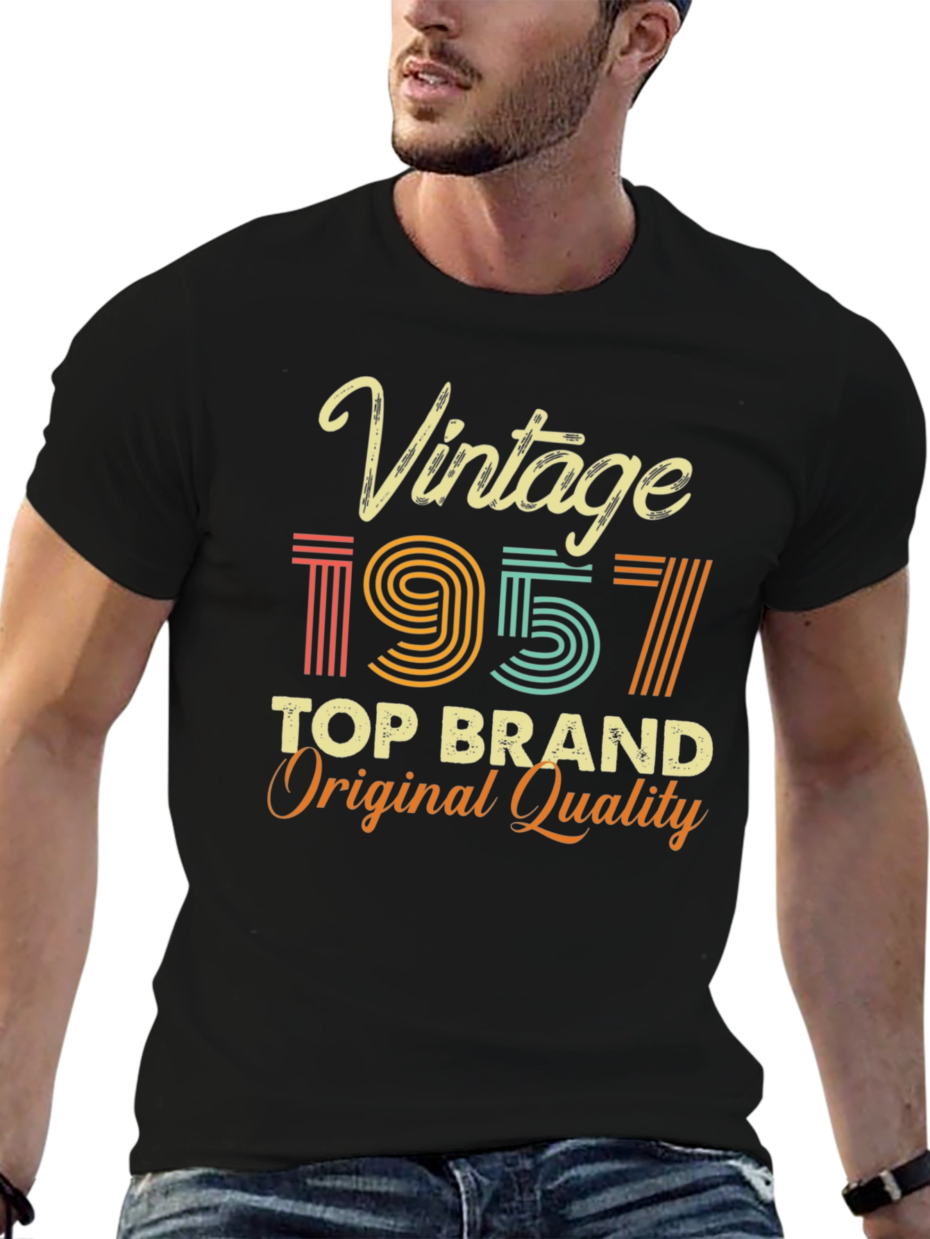 Black Vintage 1957 Top Brand Quality T-Shirt view 6