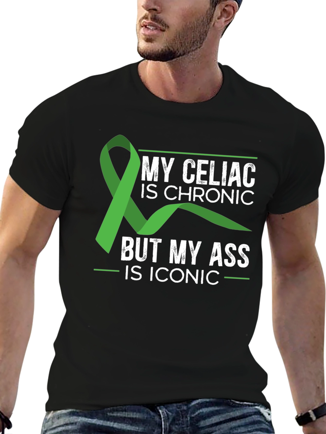 Black Celiac Awareness T-Shirt - Iconic Style, Chronic Condition view 6