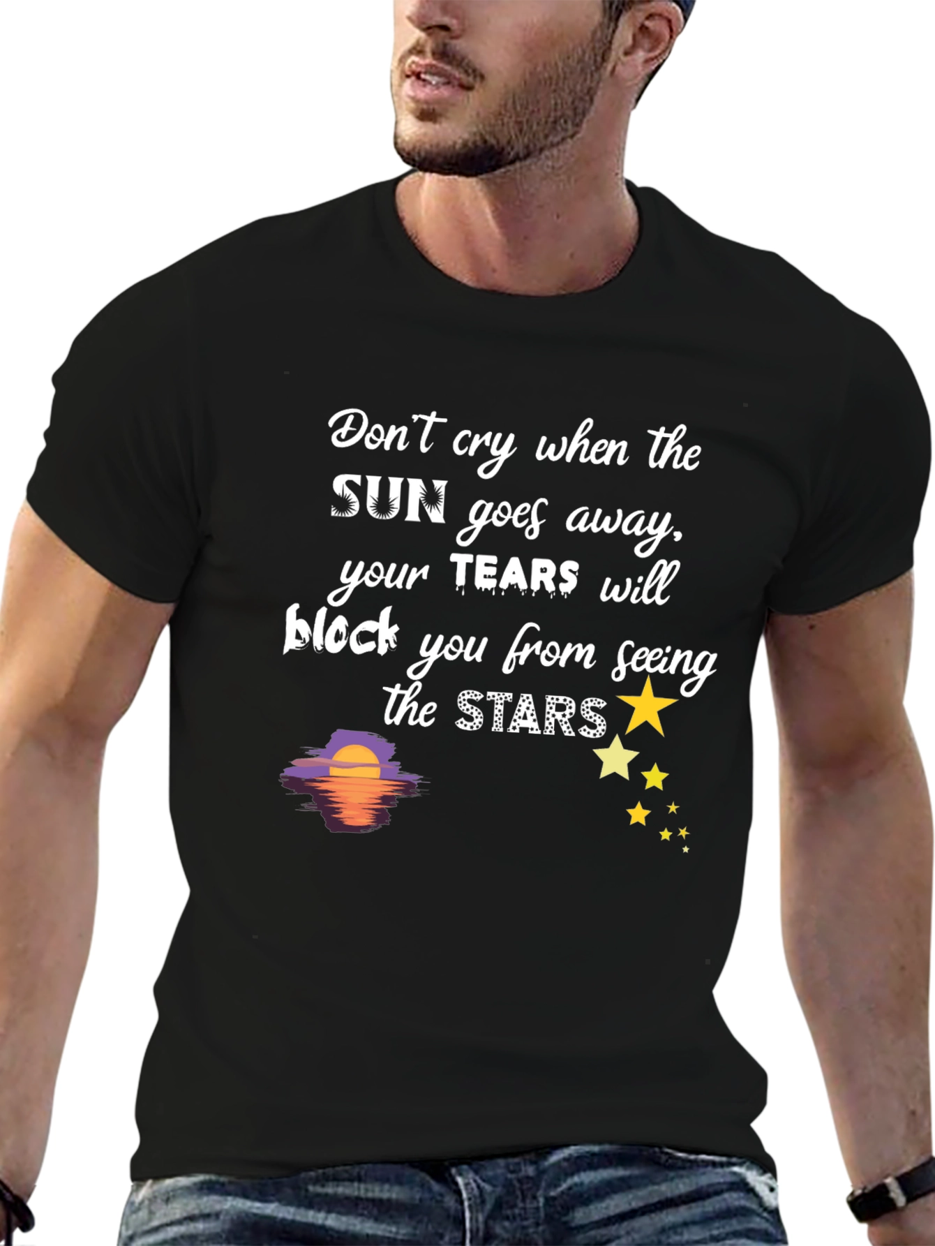 Black Inspirational Stars Graphic Tee view 6
