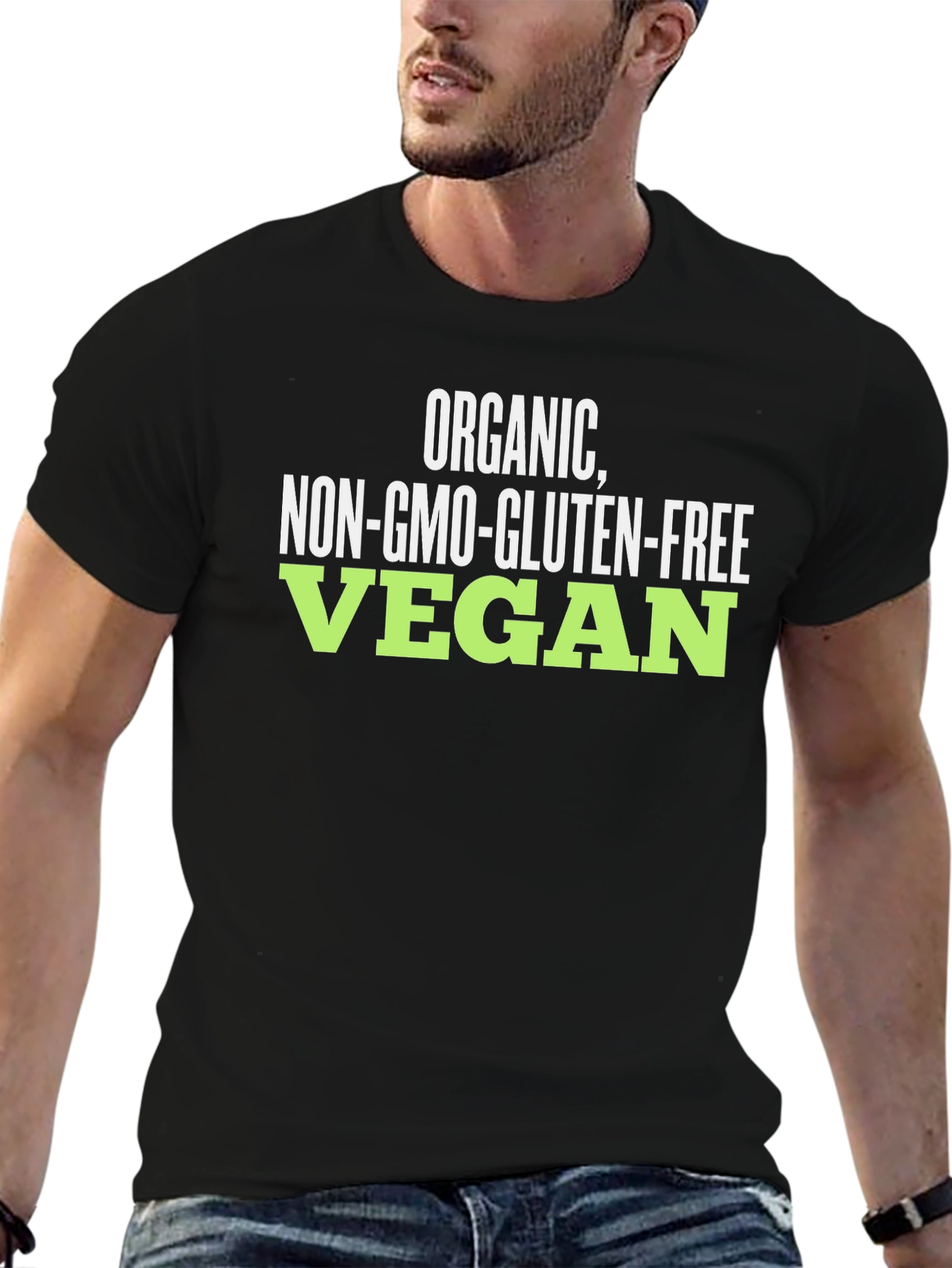 Black Organic Vegan T-Shirt - Non-GMO, Gluten-Free view 6
