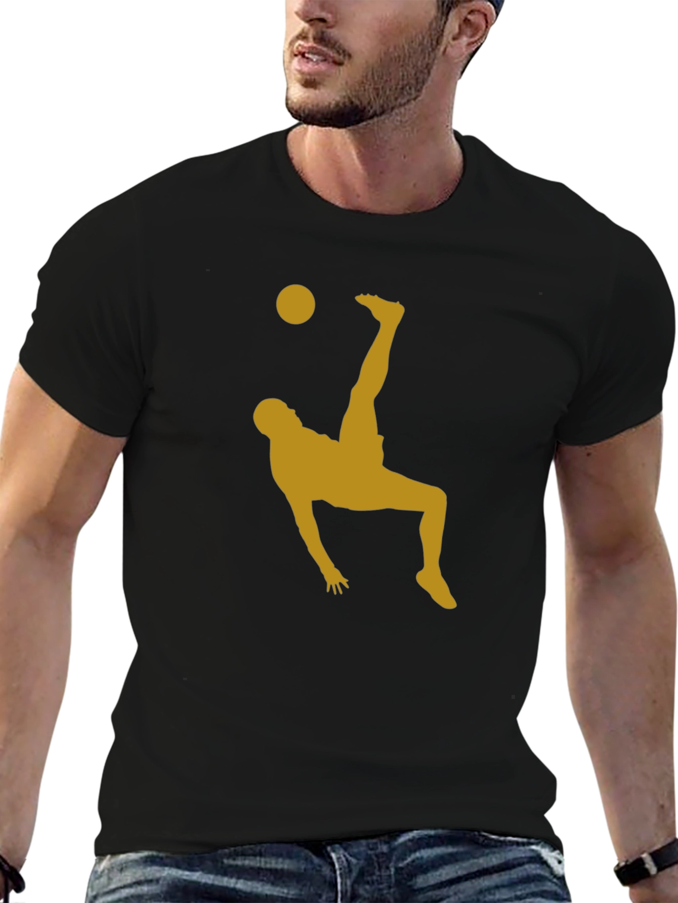 Black Bicycle Kick T-Shirt - Soccer Fan Tee view 6